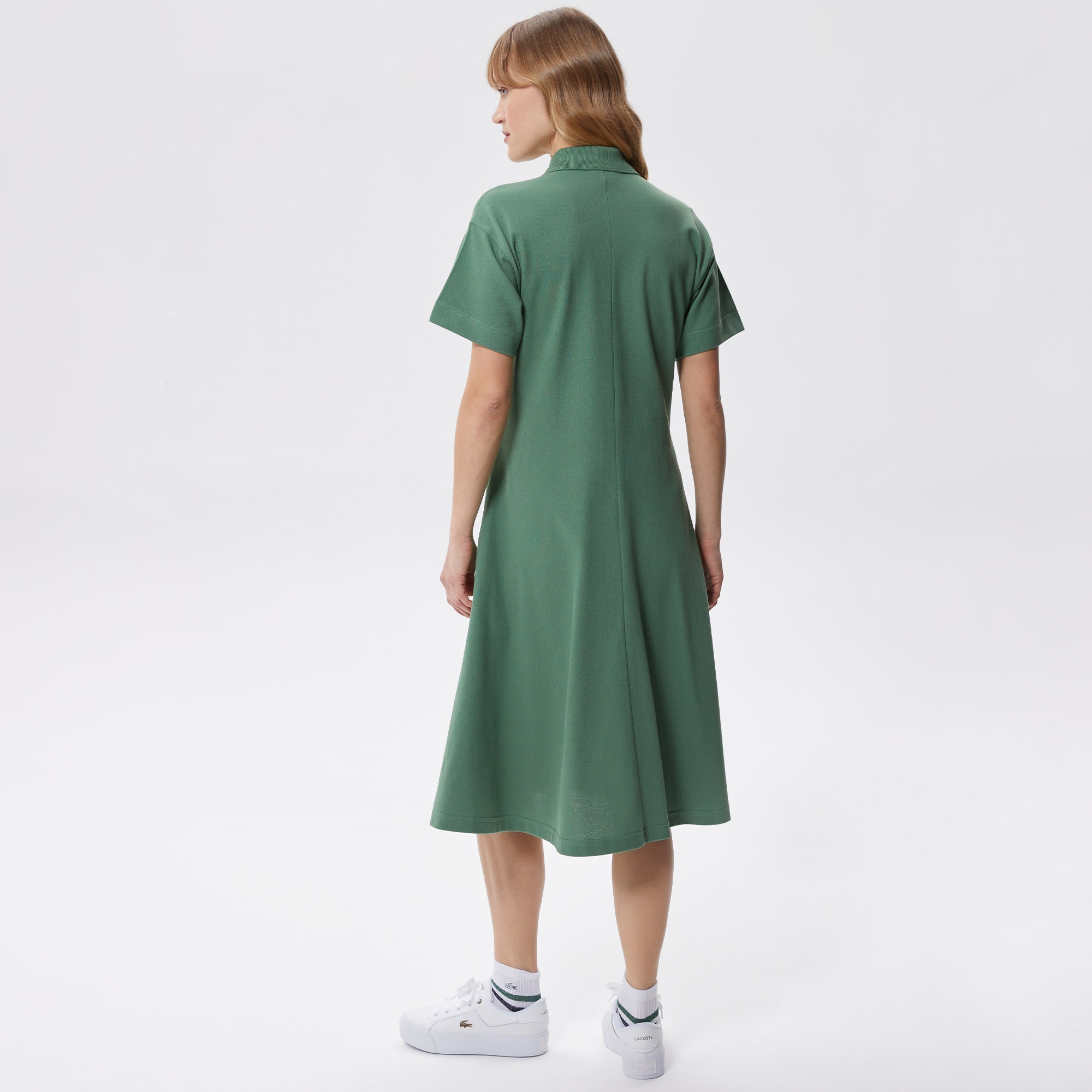 Lacoste Kadın Regular Fit Kısa Kollu Polo Yaka Yeşil Elbise