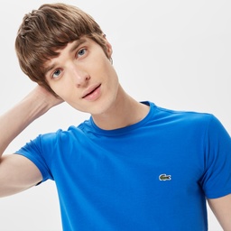 Lacoste Erkek Slim Fit Bisiklet Yaka Mavi T-Shirt Mavi