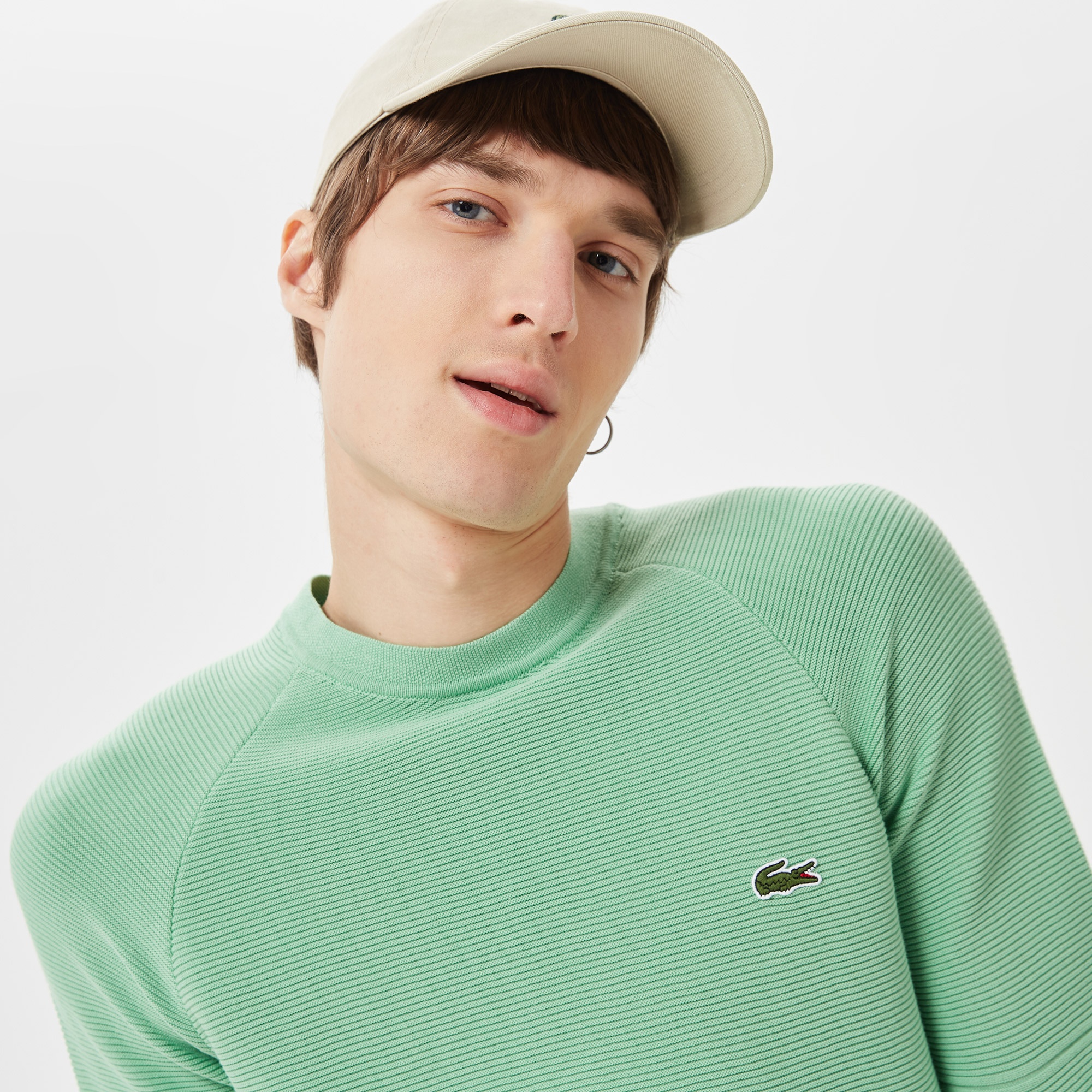 Lacoste Erkek Regular Fit Bisiklet Yaka Yeşil Kazak
