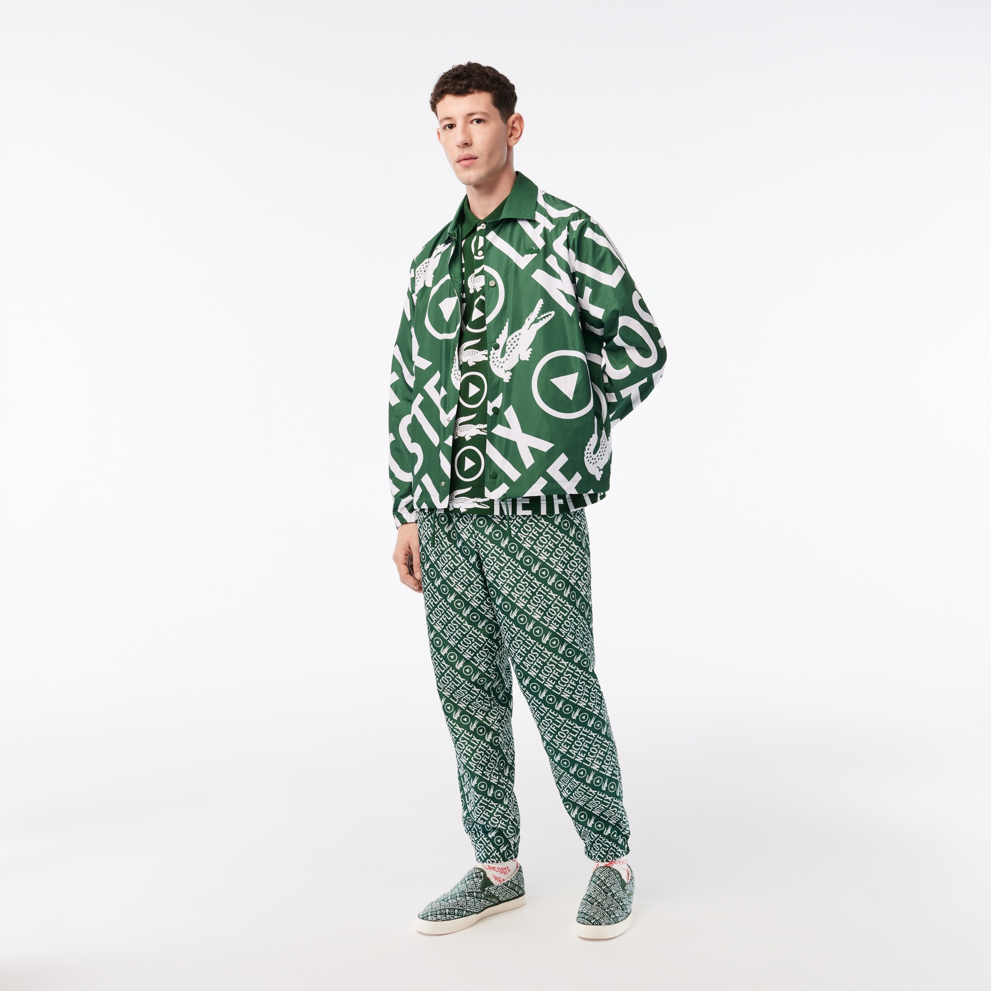 Lacoste x Netflix Erkek Jump Serve Yeşil Sneaker