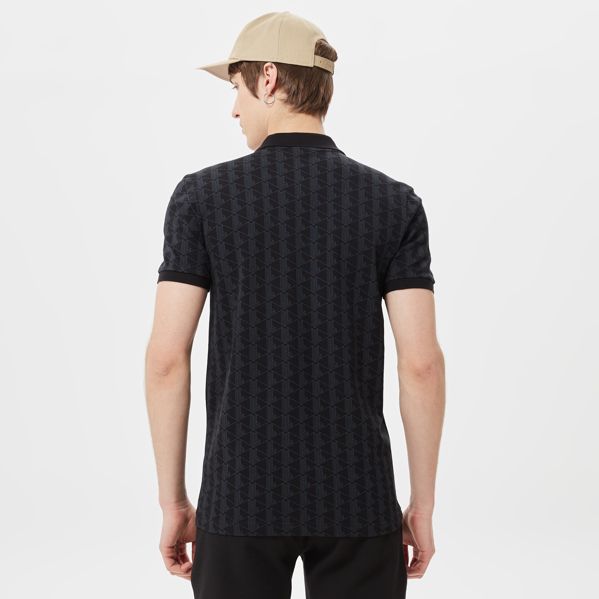 Lacoste Erkek Regular Fit Monogram Siyah Polo
