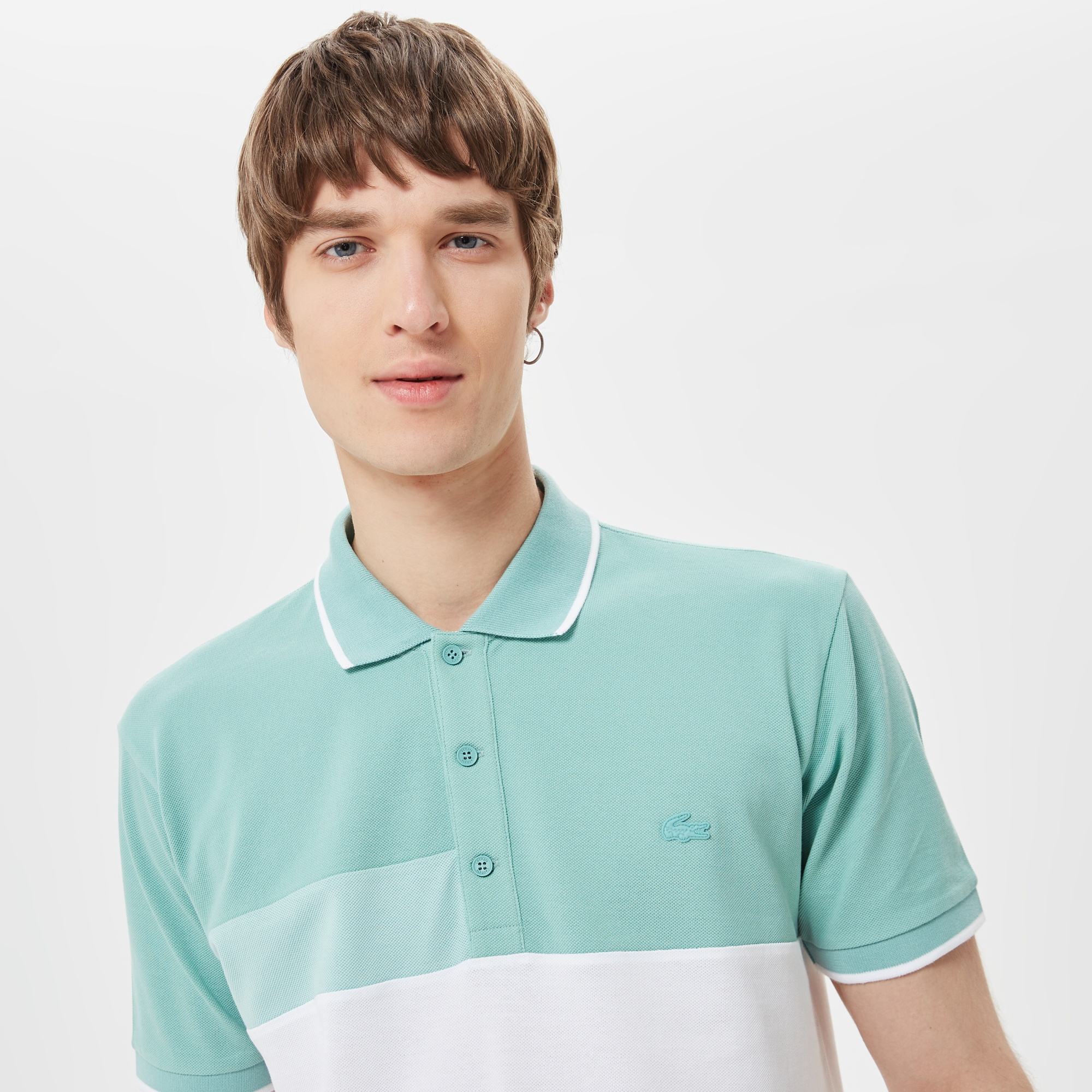 Lacoste Erkek Relaxed Fit Renk Bloklu Yeşil Polo