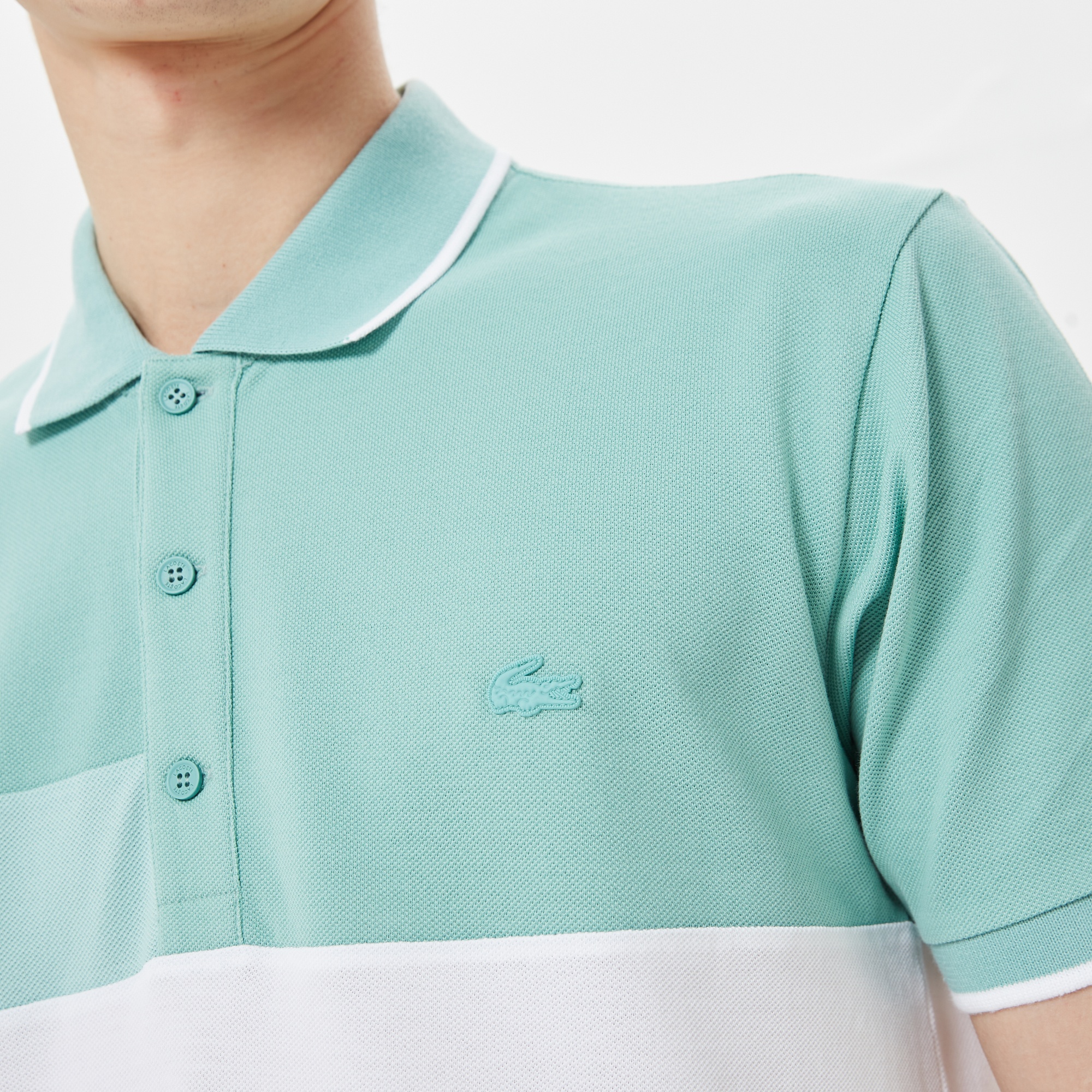 Lacoste Erkek Relaxed Fit Renk Bloklu Yeşil Polo