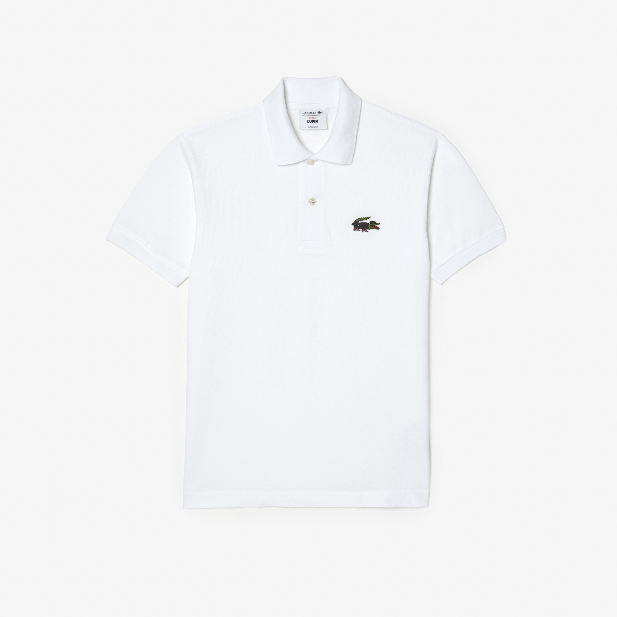Lacoste x Netflix Erkek Classic Fit Beyaz Polo