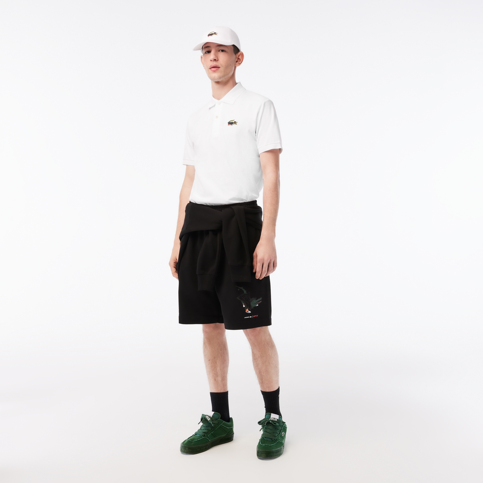 Lacoste x Netflix Erkek Classic Fit Beyaz Polo