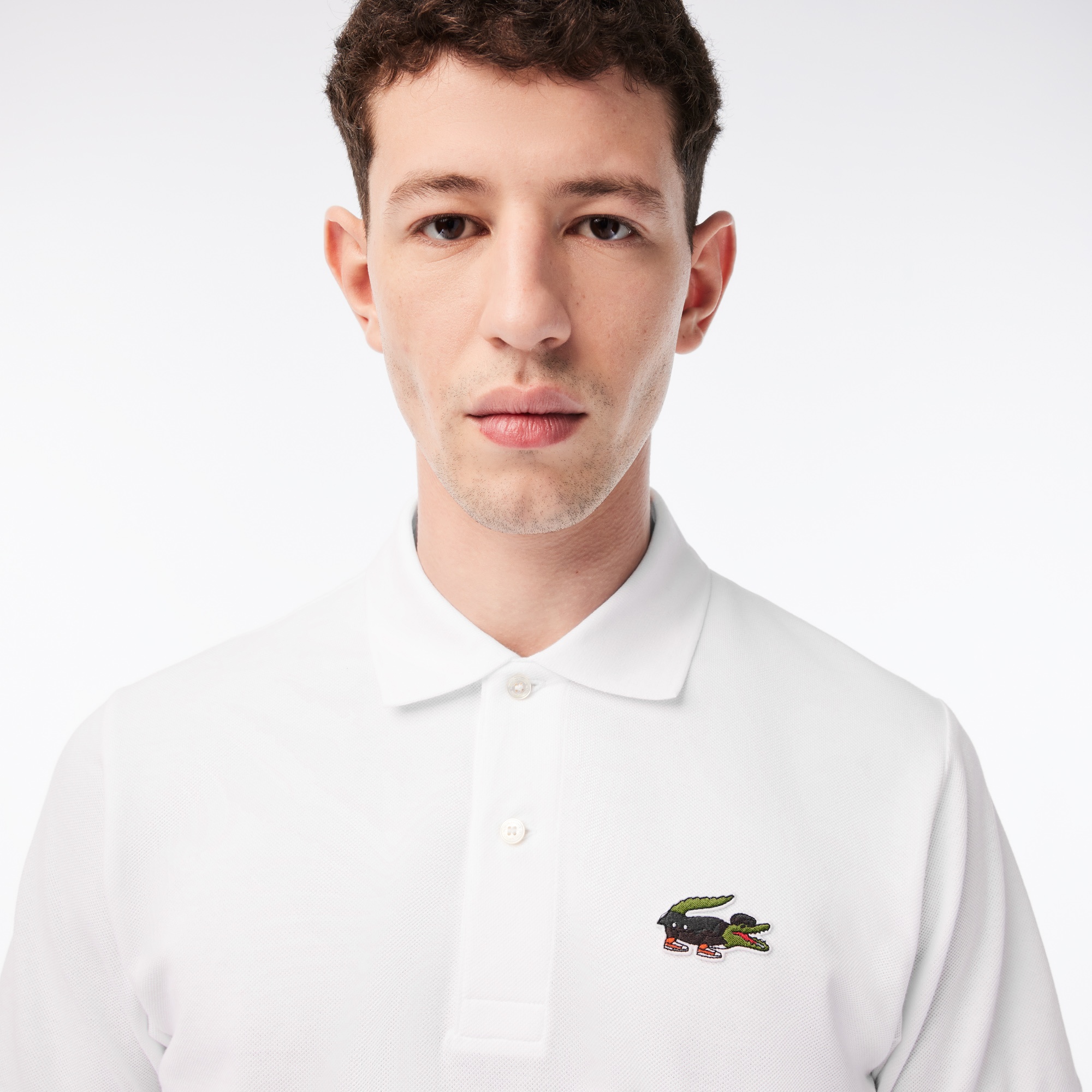 Lacoste x Netflix Erkek Classic Fit Beyaz Polo