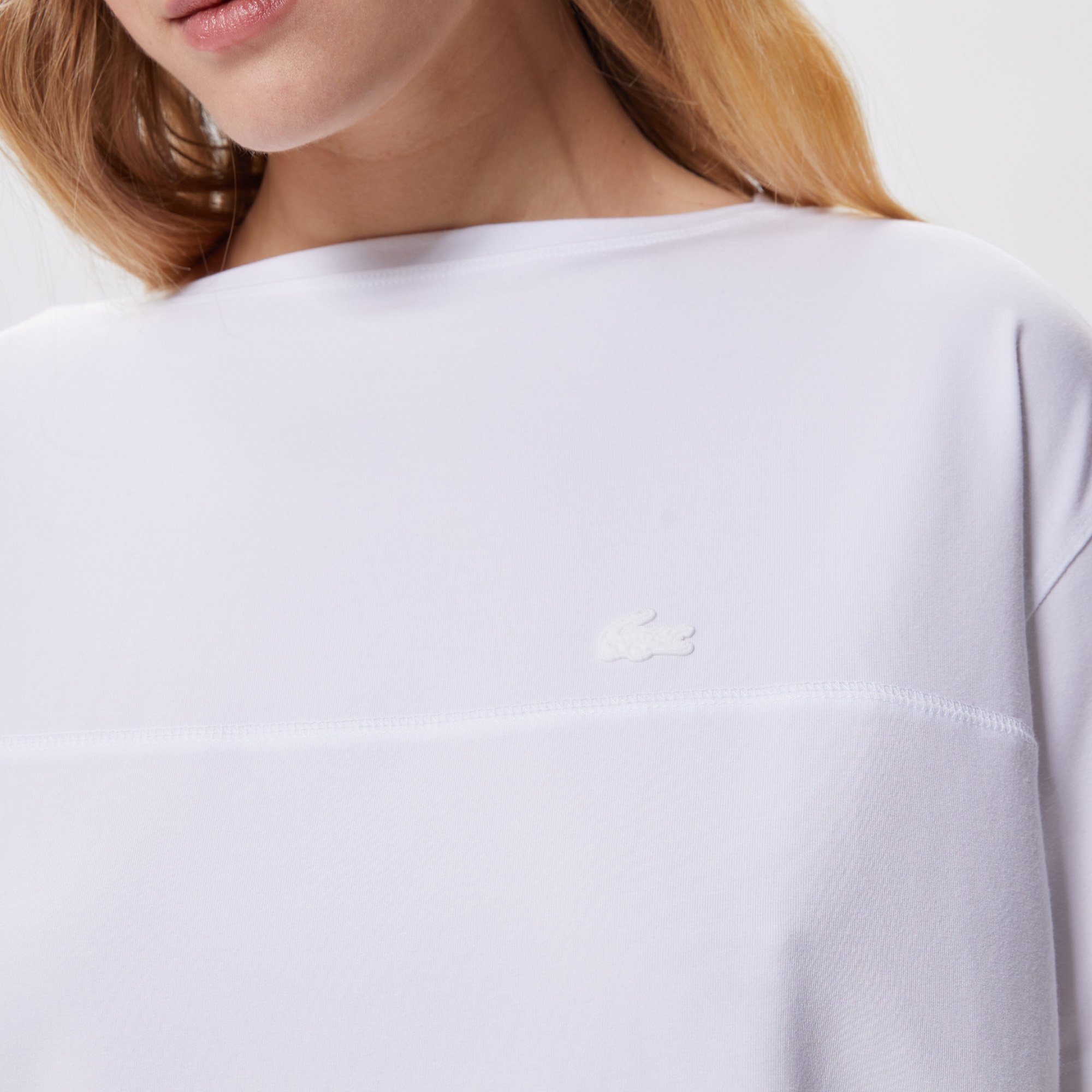 Lacoste Kadın Regular Fit Bisiklet Yaka Beyaz T-Shirt