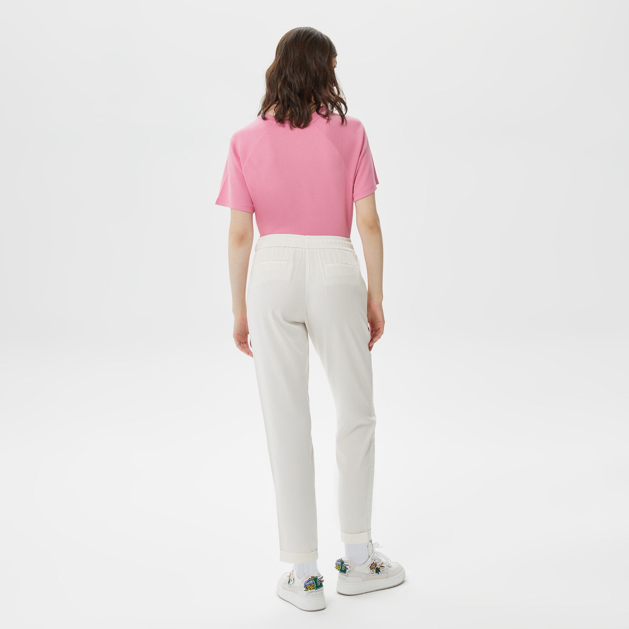 Lacoste Kadın Carrot Fit Beyaz Pantolon