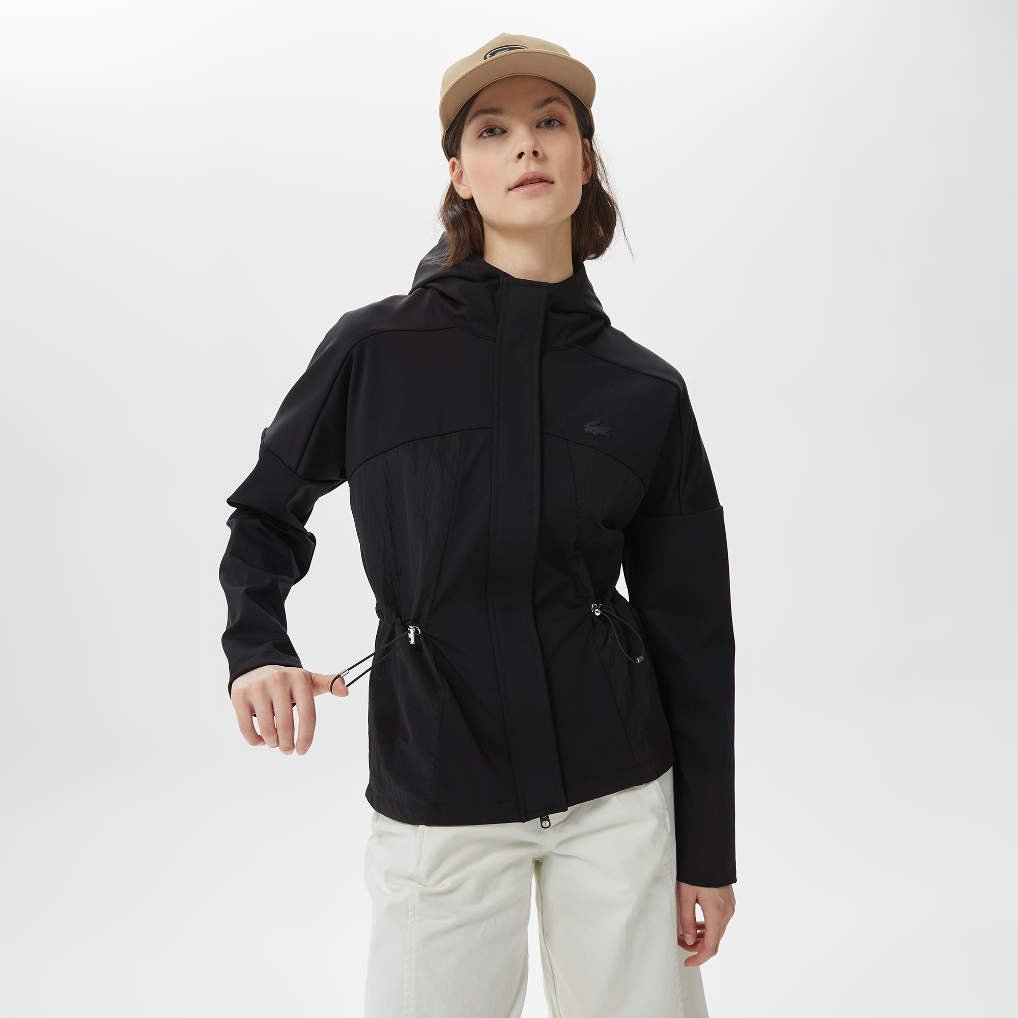 Lacoste Kadın Kapüşonlu Siyah Mont