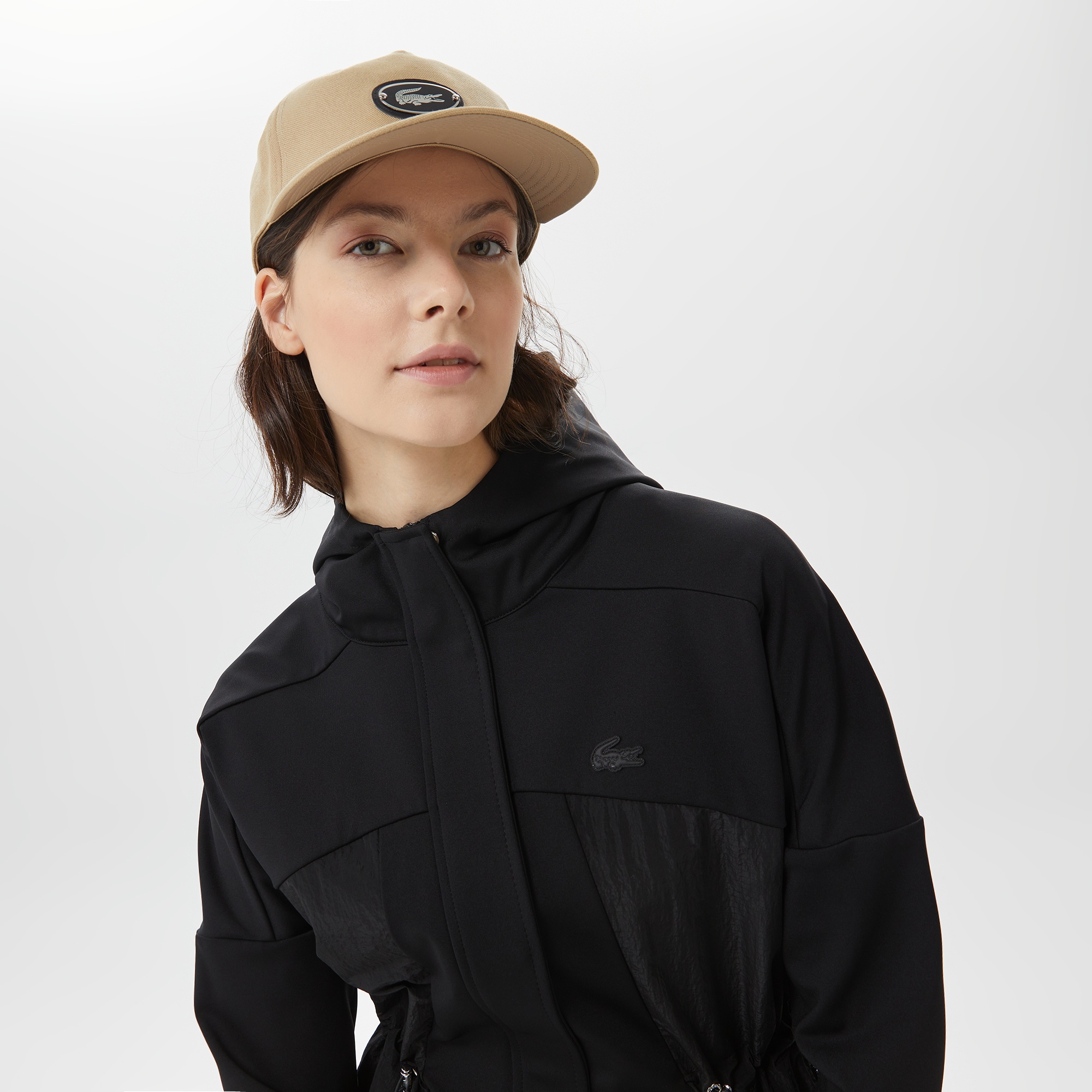 Lacoste Kadın Kapüşonlu Siyah Mont