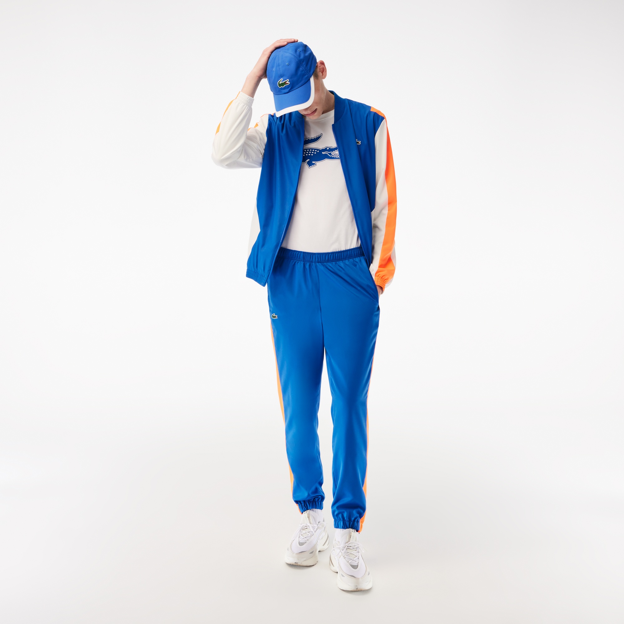 Lacoste SPORT Erkek Regular Fit Dik Yaka Renk Bloklu Lacivert Eşofman Takımı