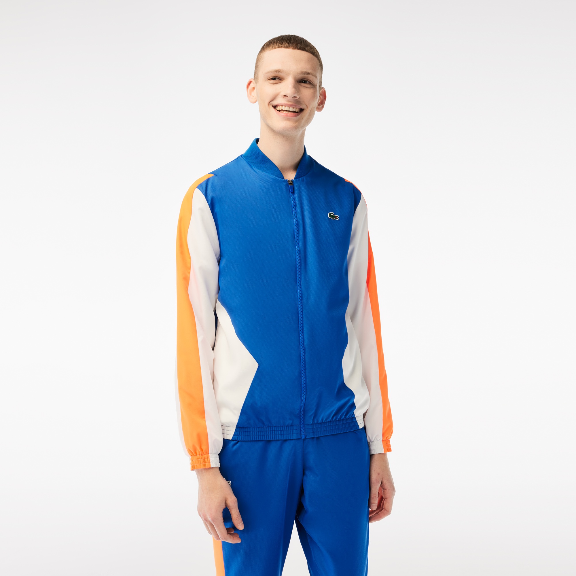 Lacoste SPORT Erkek Regular Fit Dik Yaka Renk Bloklu Lacivert Eşofman Takımı