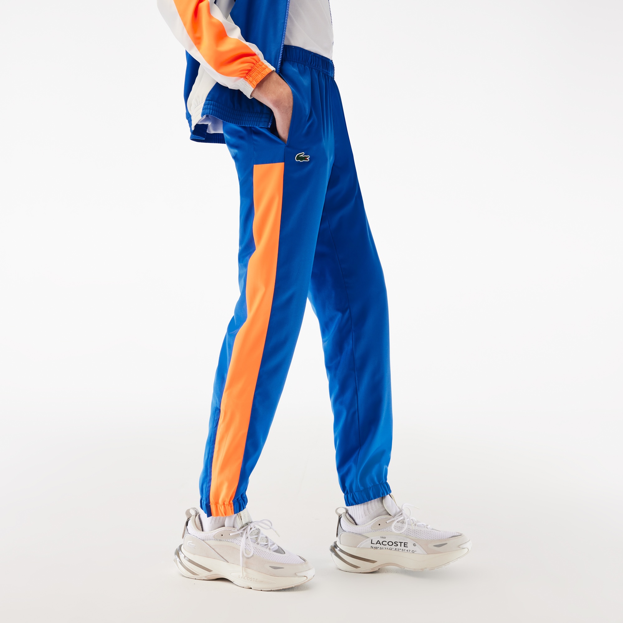 Lacoste SPORT Erkek Regular Fit Dik Yaka Renk Bloklu Lacivert Eşofman Takımı