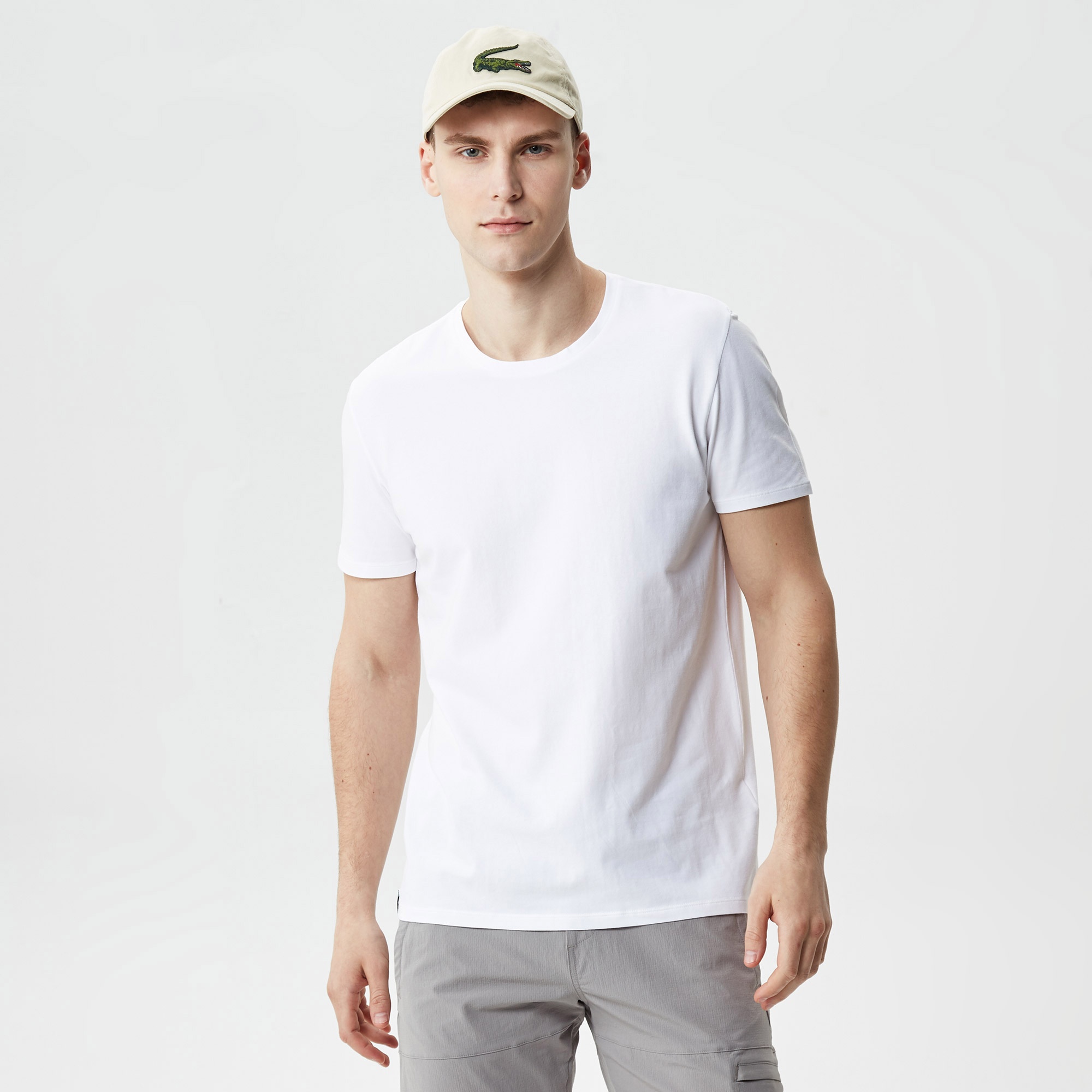 Lacoste Erkek Regular Fit Bisiklet Yaka 2'li Beyaz Atlet