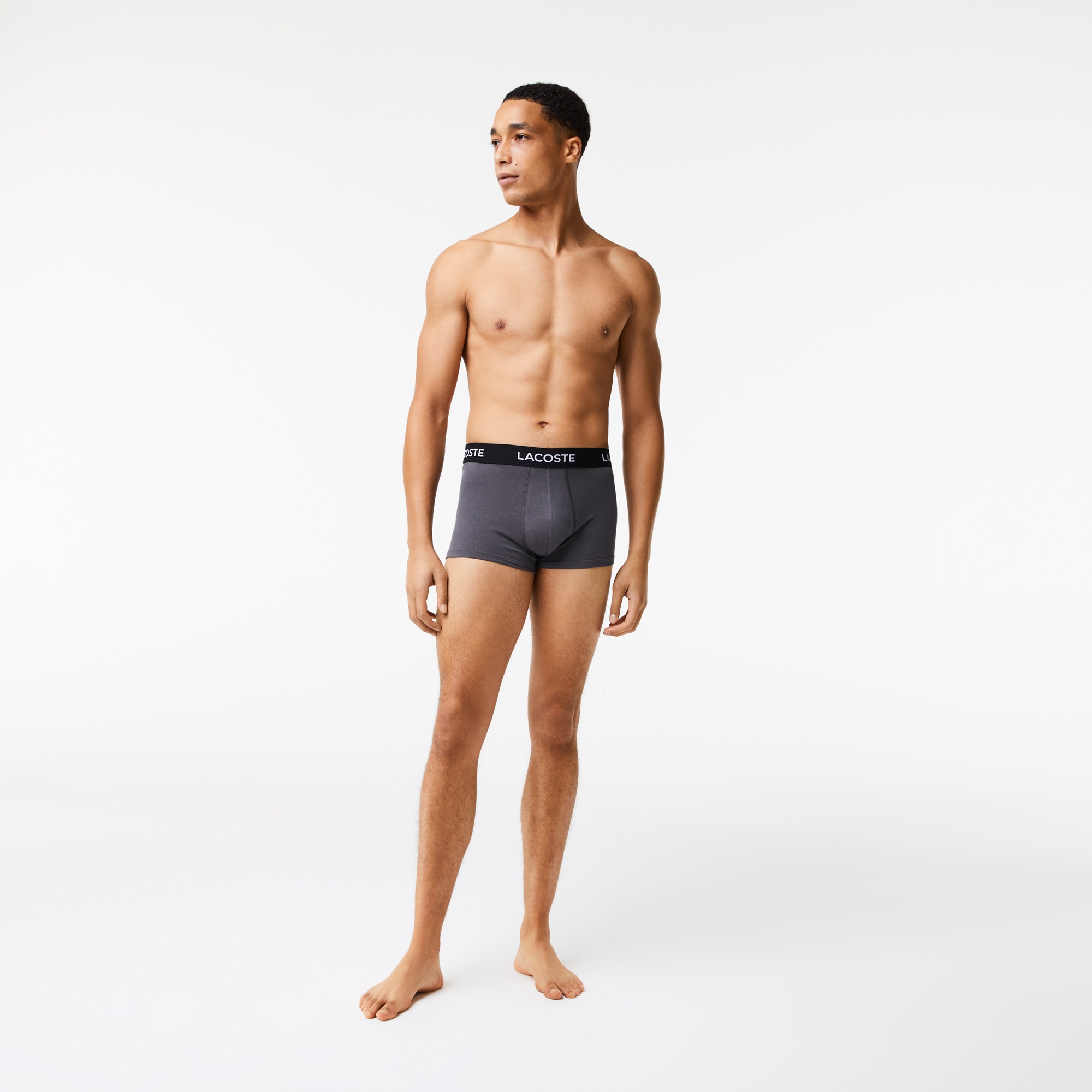 Lacoste Erkek 3'lü Koyu Gri Boxer
