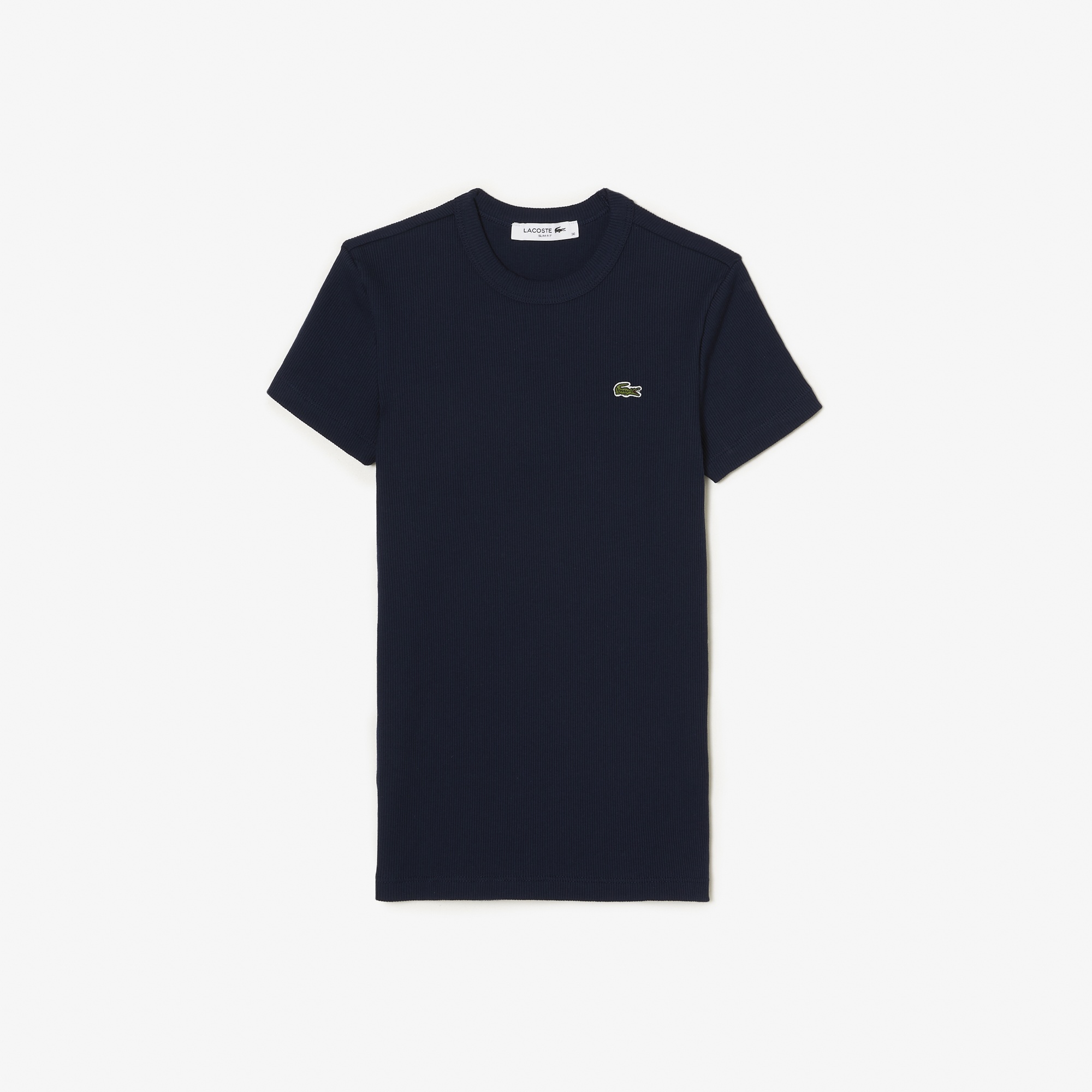 Lacoste Kadın Slim Fit Bisiklet Yaka Organik Pamuk Lacivert T-Shirt