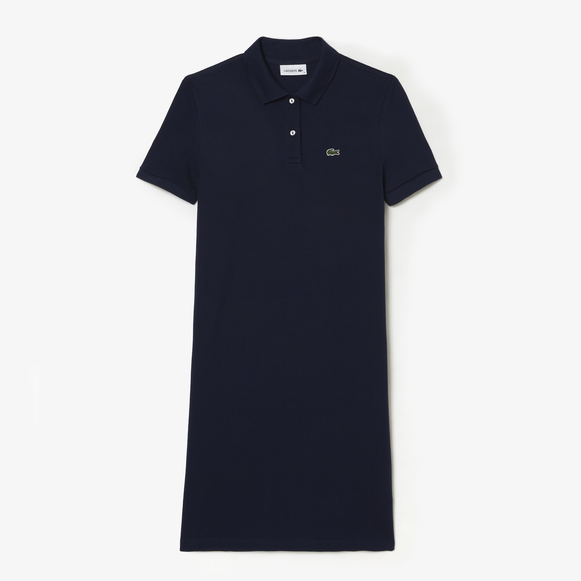 Lacoste Kadın Straight Fit Polo Yaka Lacivert Elbise