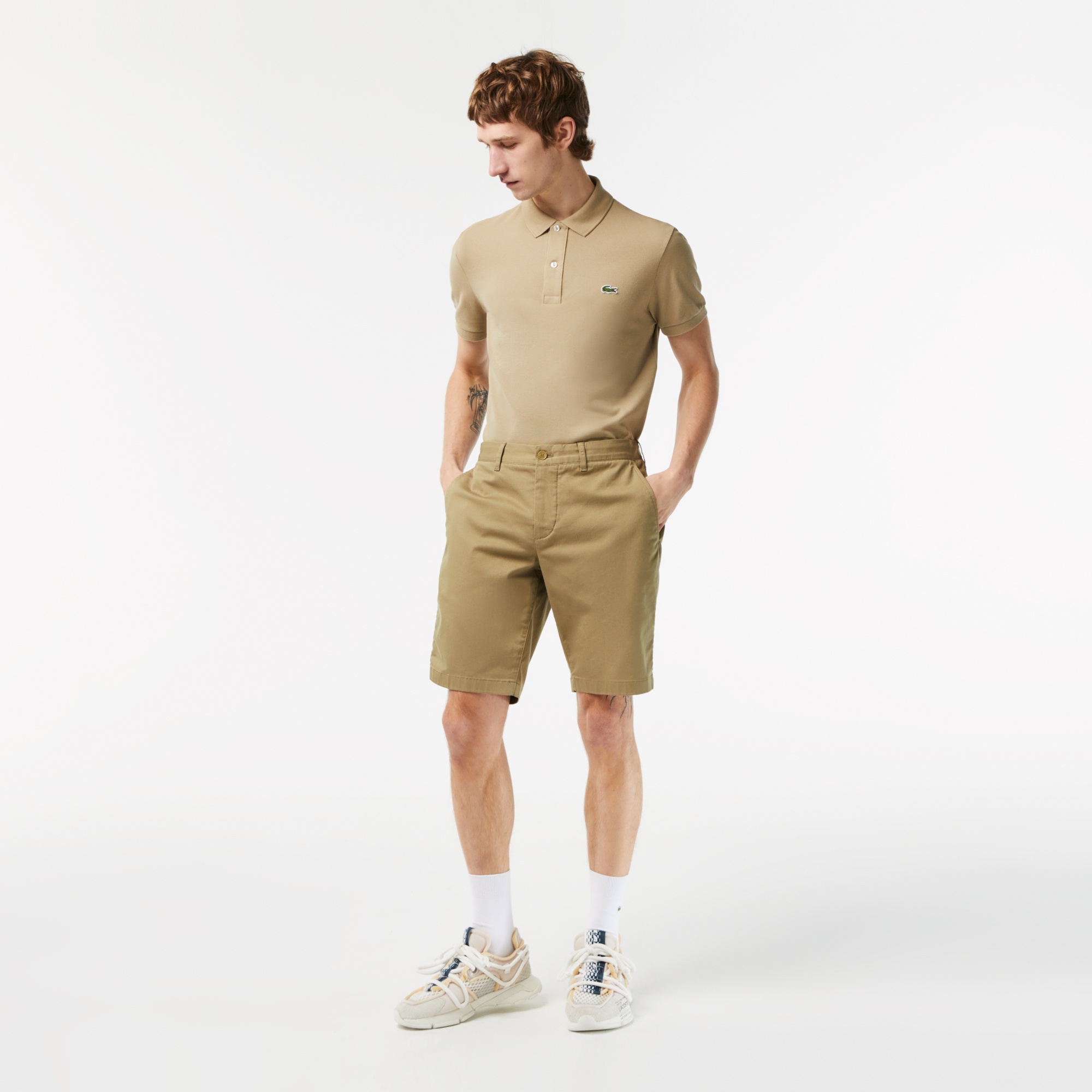 Lacoste Erkek Slim Fit Bej Bermuda