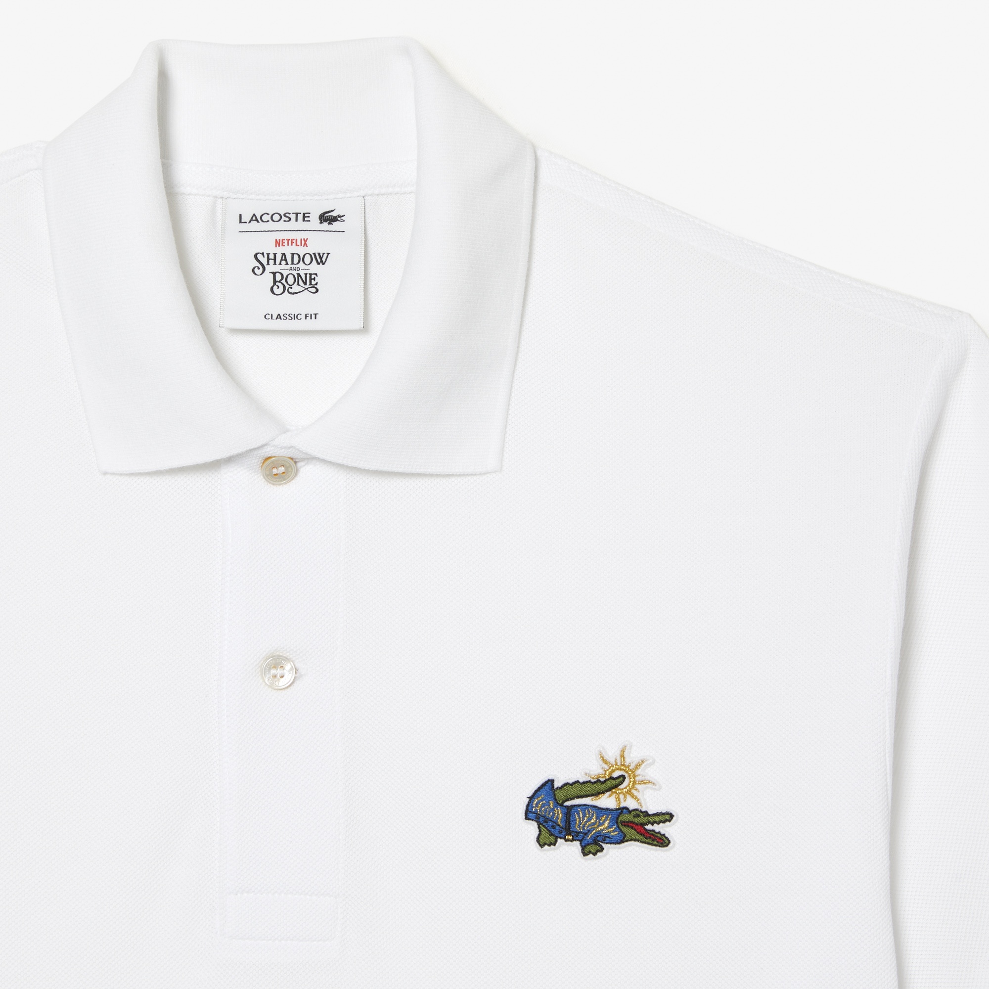 Lacoste x Netflix Erkek Classic Fit Beyaz Polo