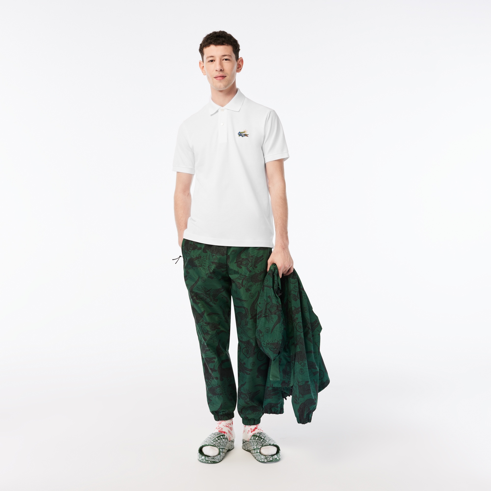 Lacoste x Netflix Erkek Classic Fit Beyaz Polo