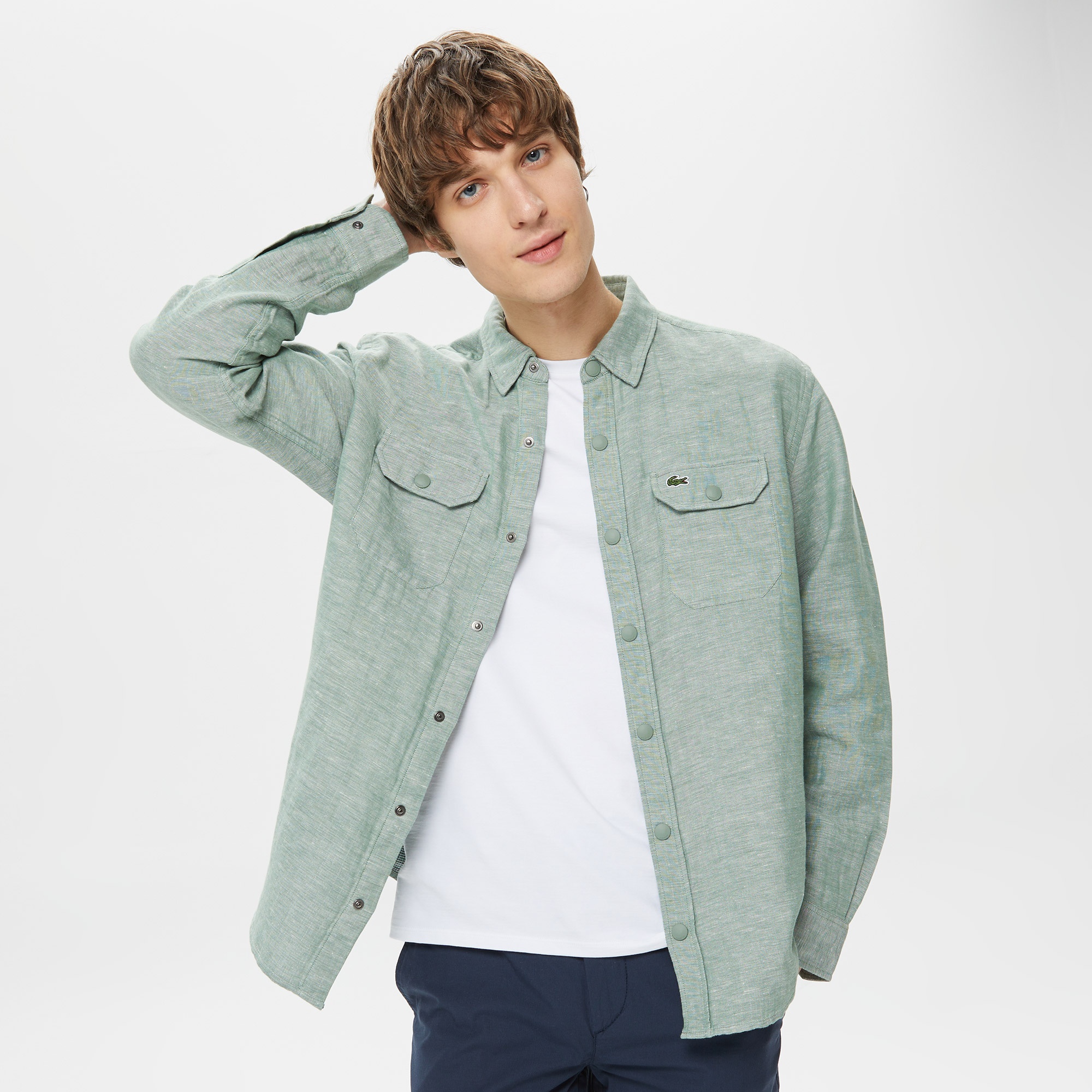 Lacoste Erkek Relaxed Fit Yeşil Gömlek