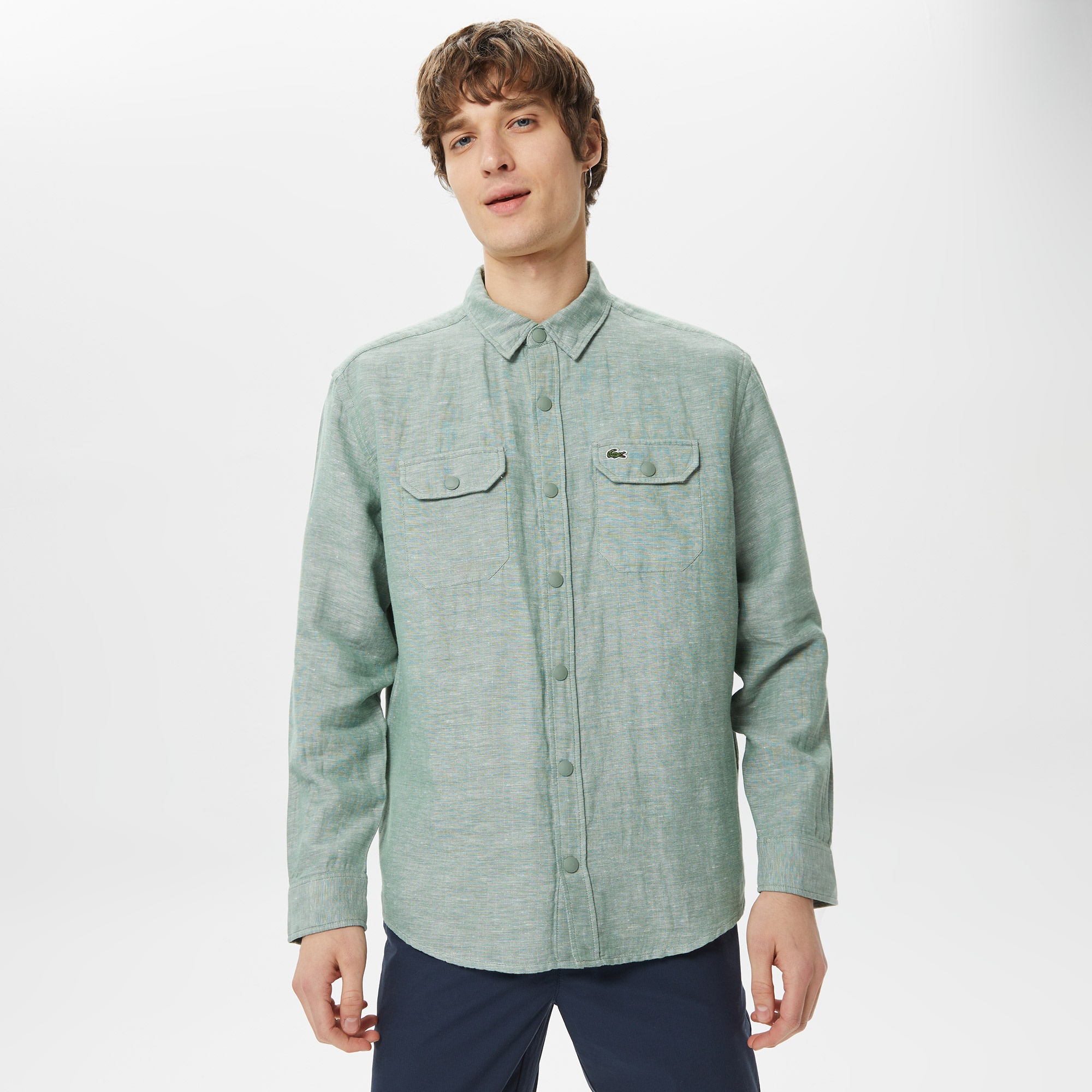 Lacoste Erkek Relaxed Fit Yeşil Gömlek