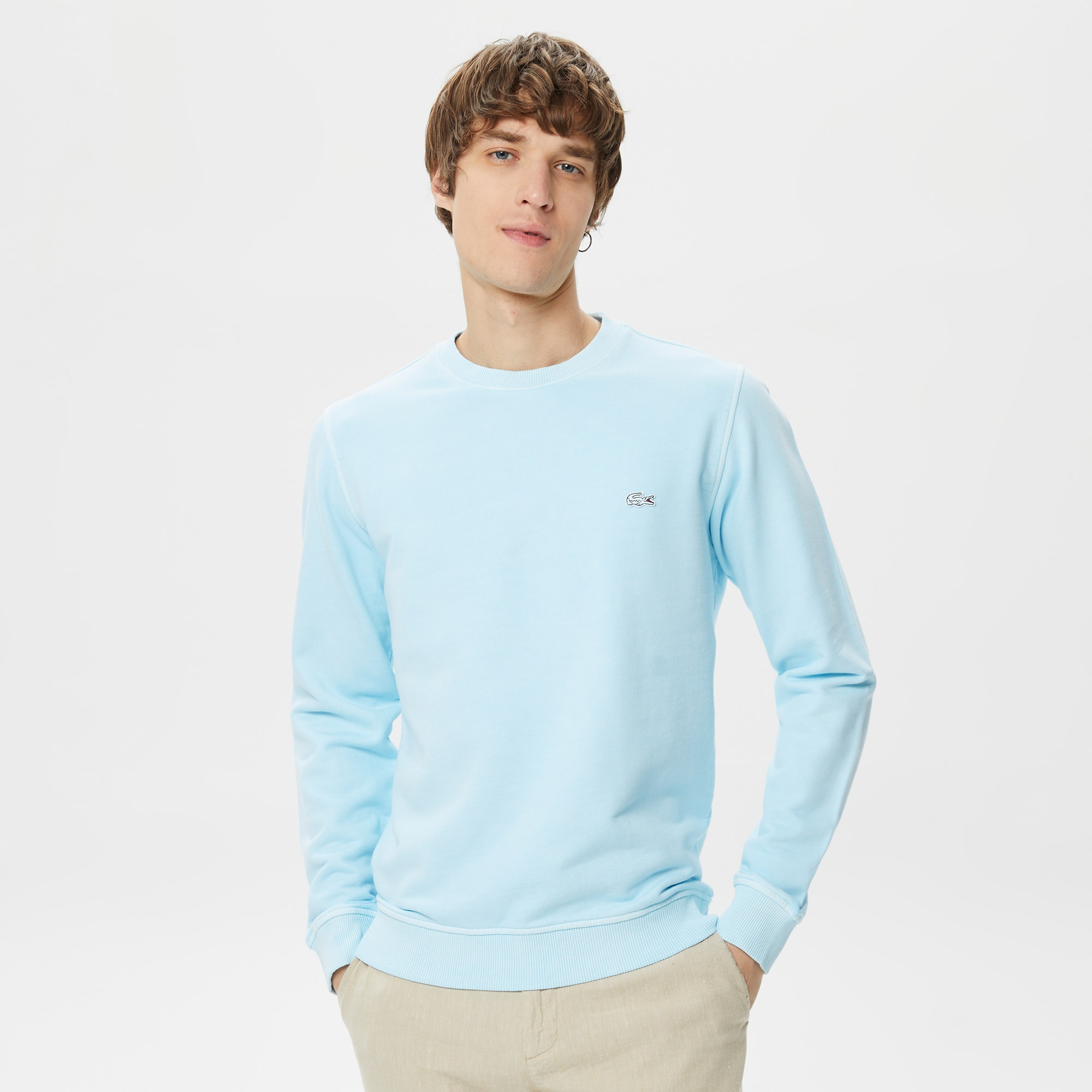 Lacoste Erkek Regular Fit Bisiklet Yaka Organik Pamuk Mavi Sweatshirt