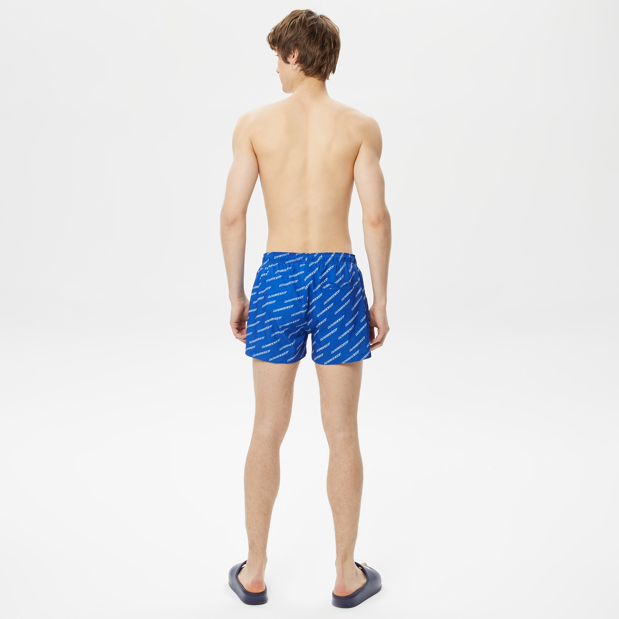 Lacoste Erkek Baskılı Mavi Mayo Şort