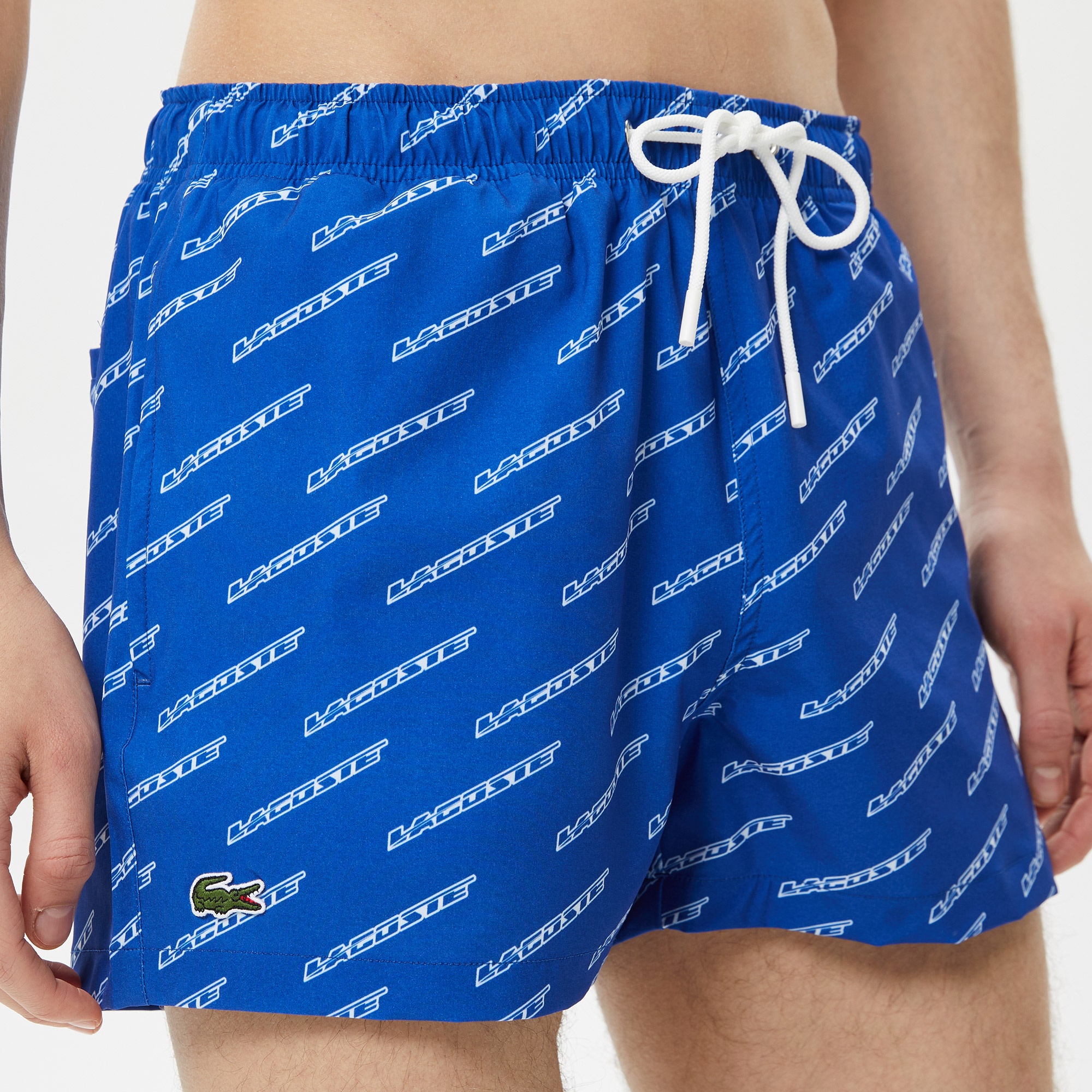 Lacoste Erkek Baskılı Mavi Mayo Şort