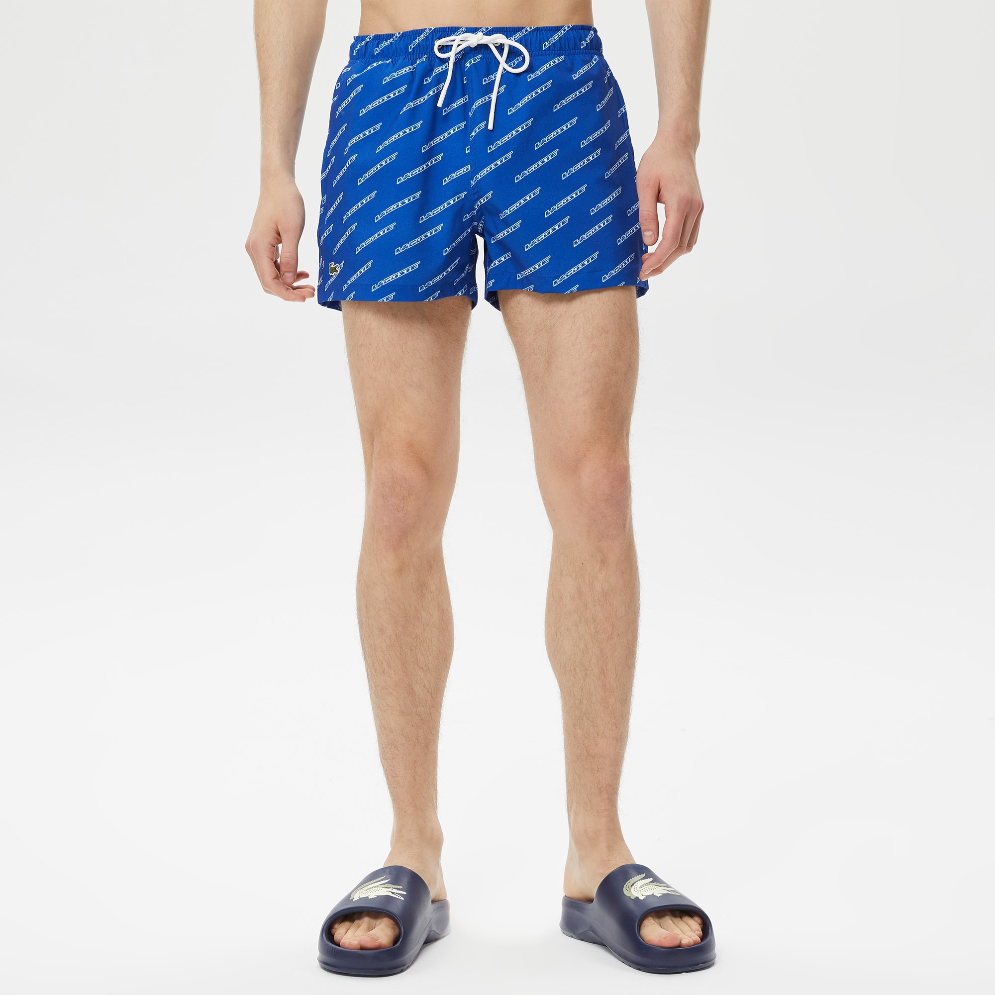 Lacoste Erkek Baskılı Mavi Mayo Şort