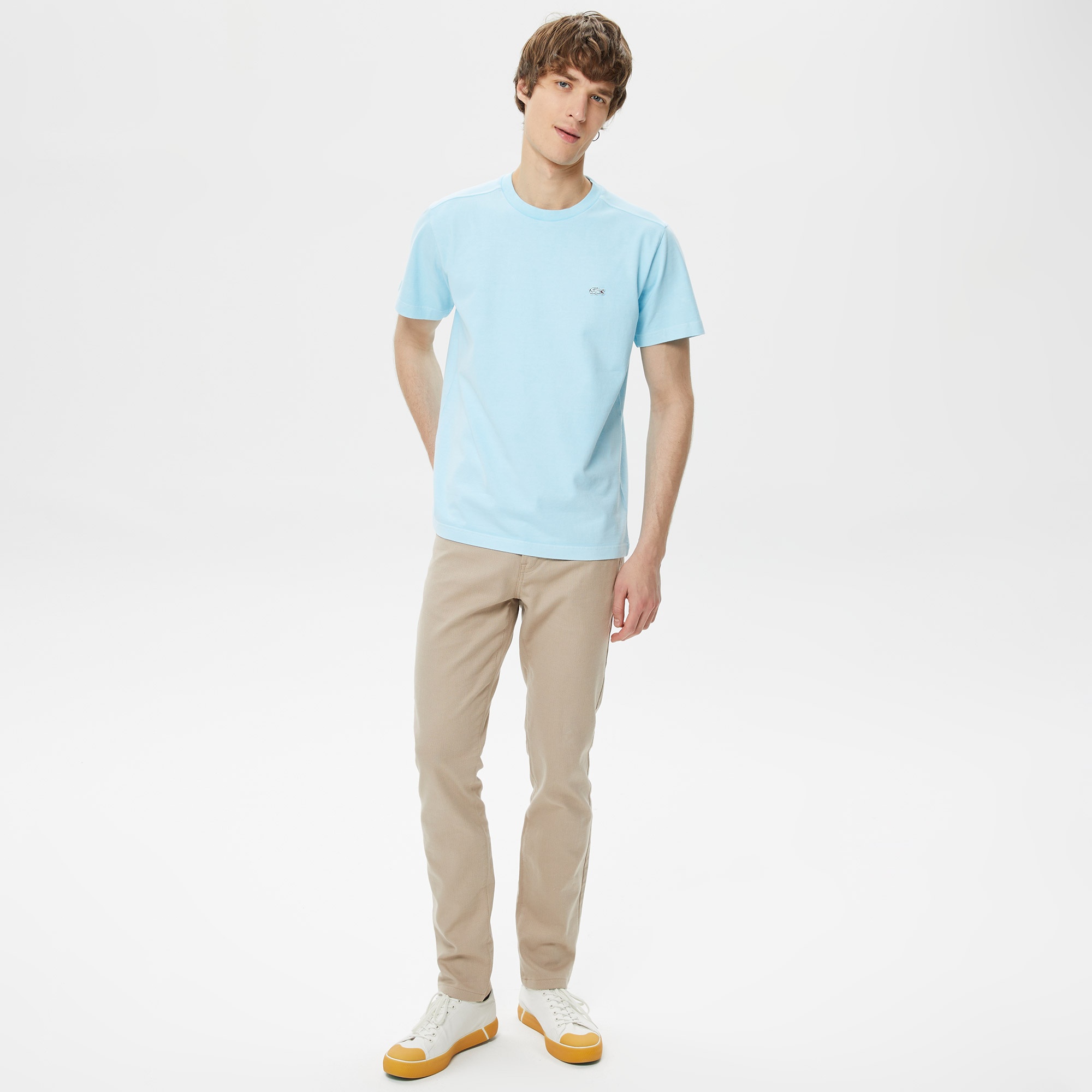 Lacoste Erkek Regular Fit Bisiklet Yaka Mavi T-Shirt