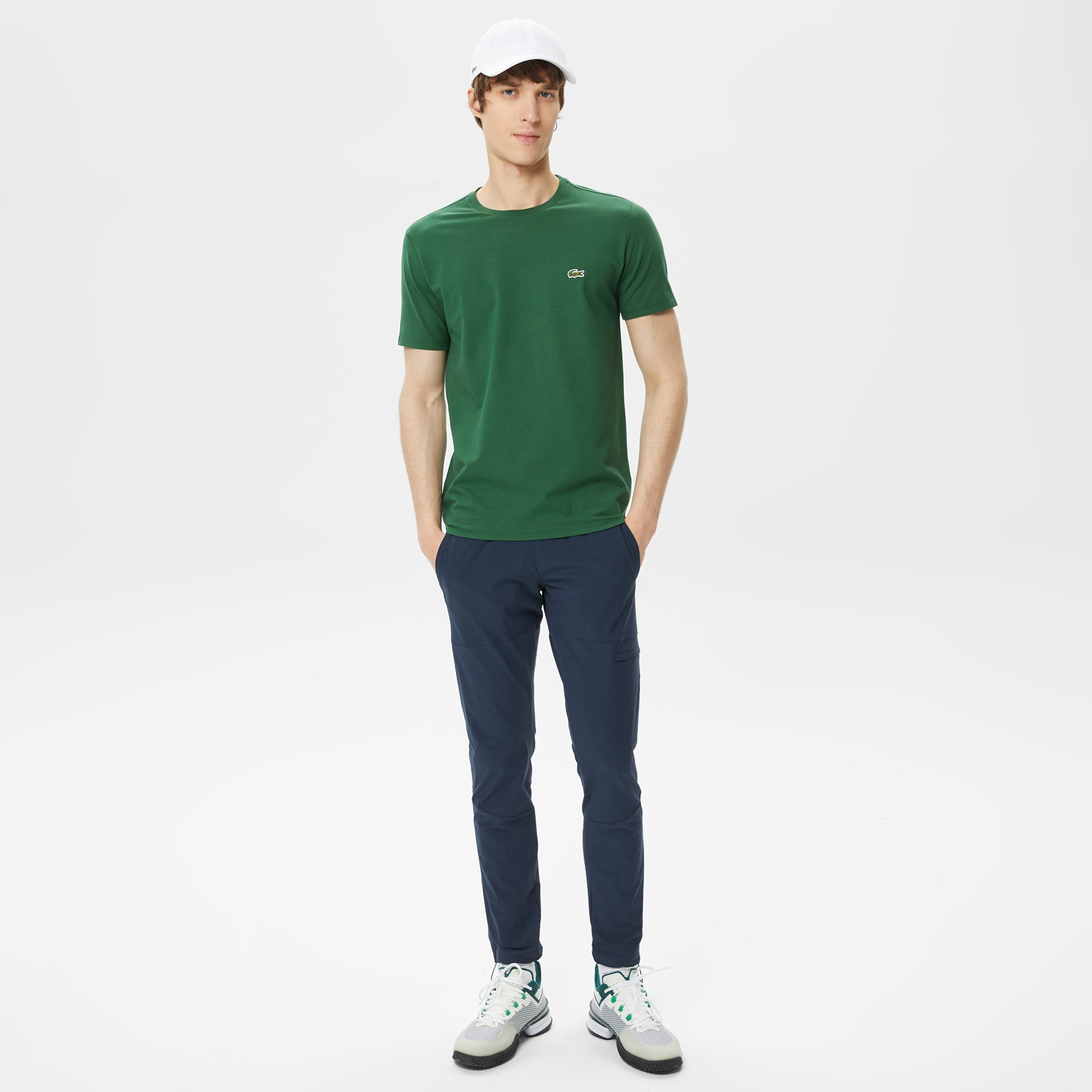 Lacoste Erkek Regular Fit Bisiklet Yaka Yeşil T-Shirt