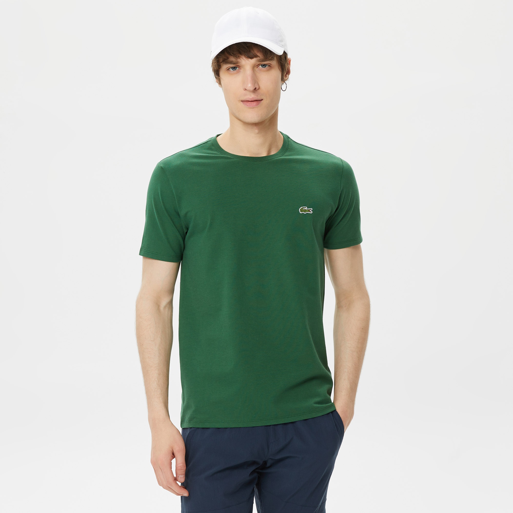 Lacoste Erkek Regular Fit Bisiklet Yaka Yeşil T-Shirt