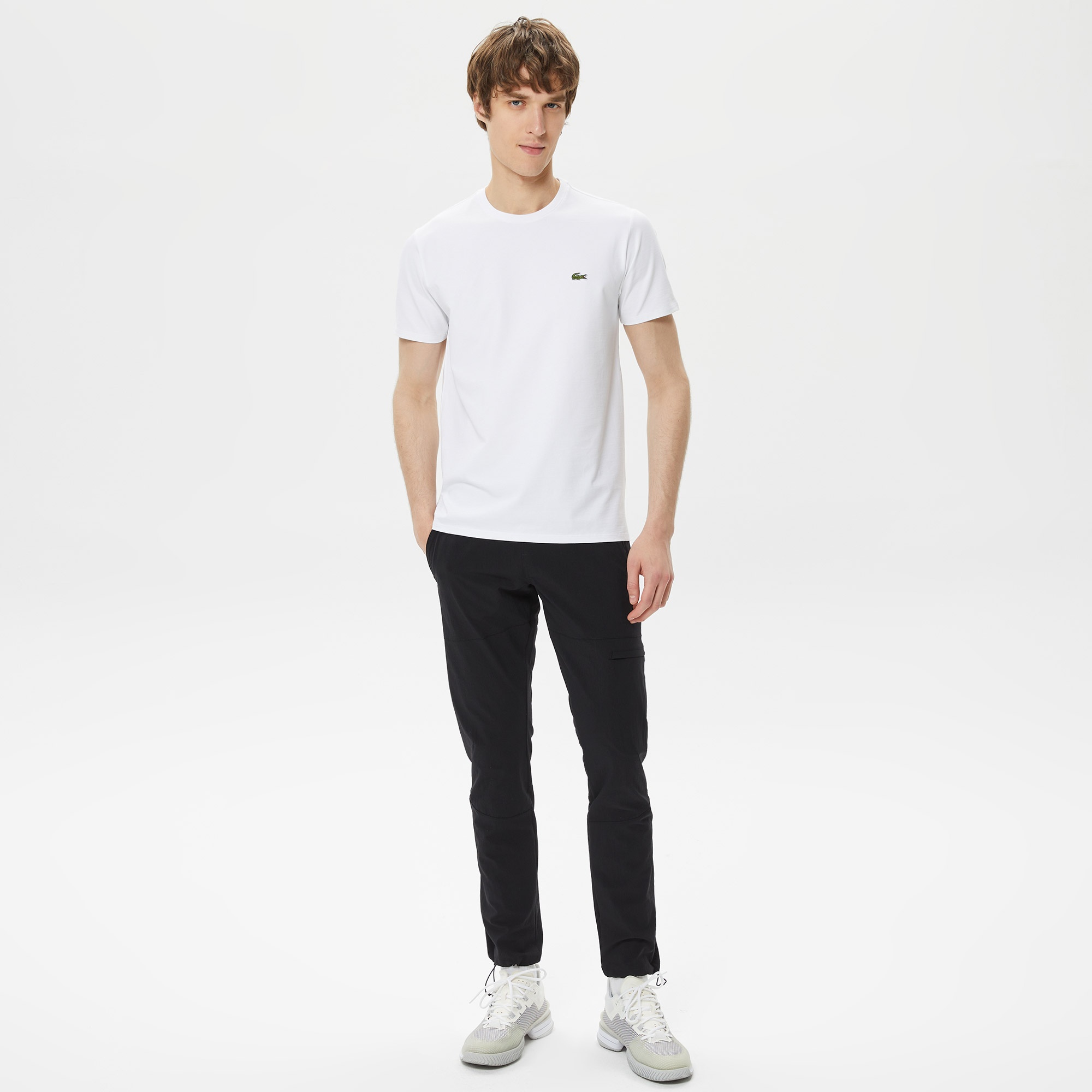 Lacoste Erkek Regular Fit Bisiklet Yaka Beyaz T-Shirt