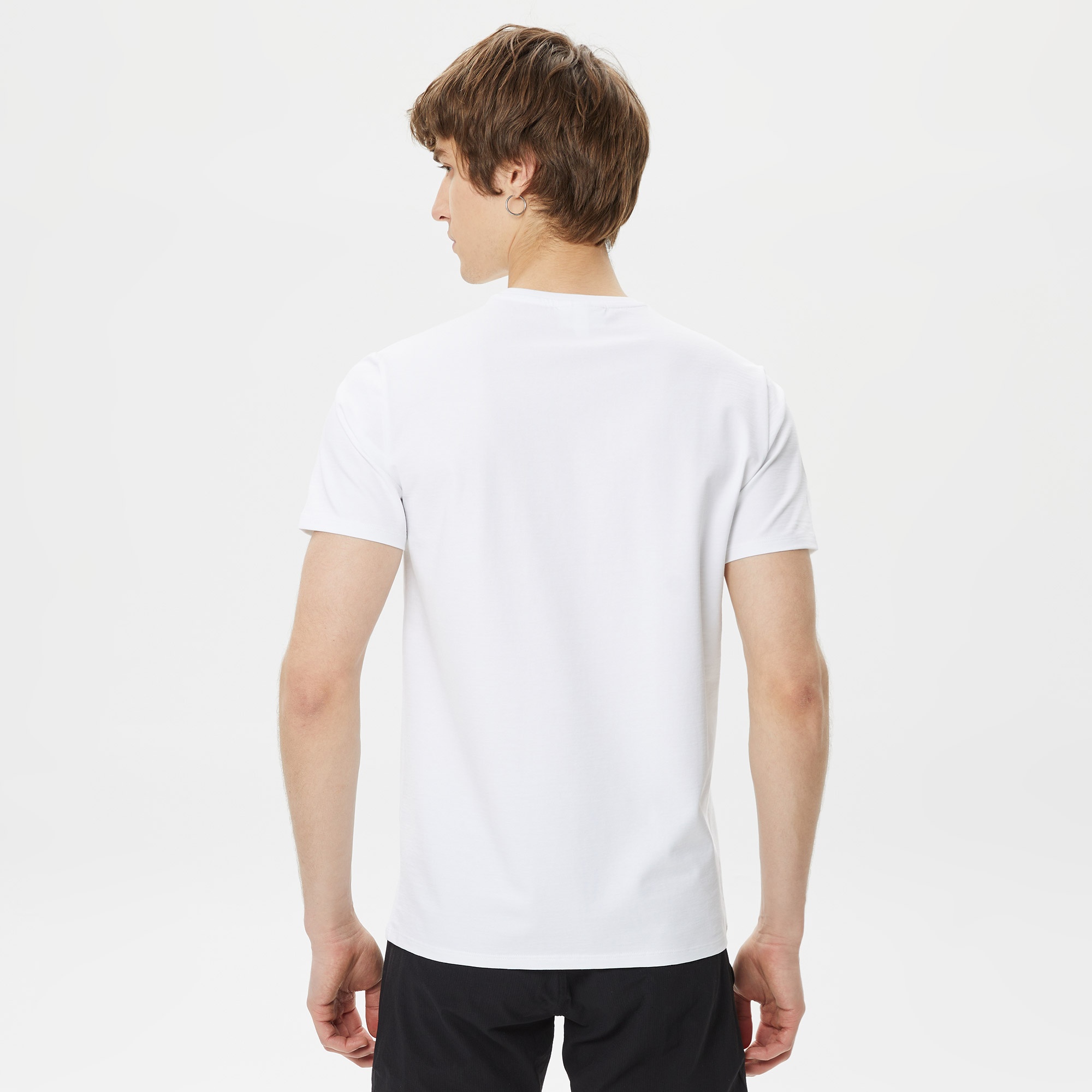 Lacoste Erkek Regular Fit Bisiklet Yaka Beyaz T-Shirt