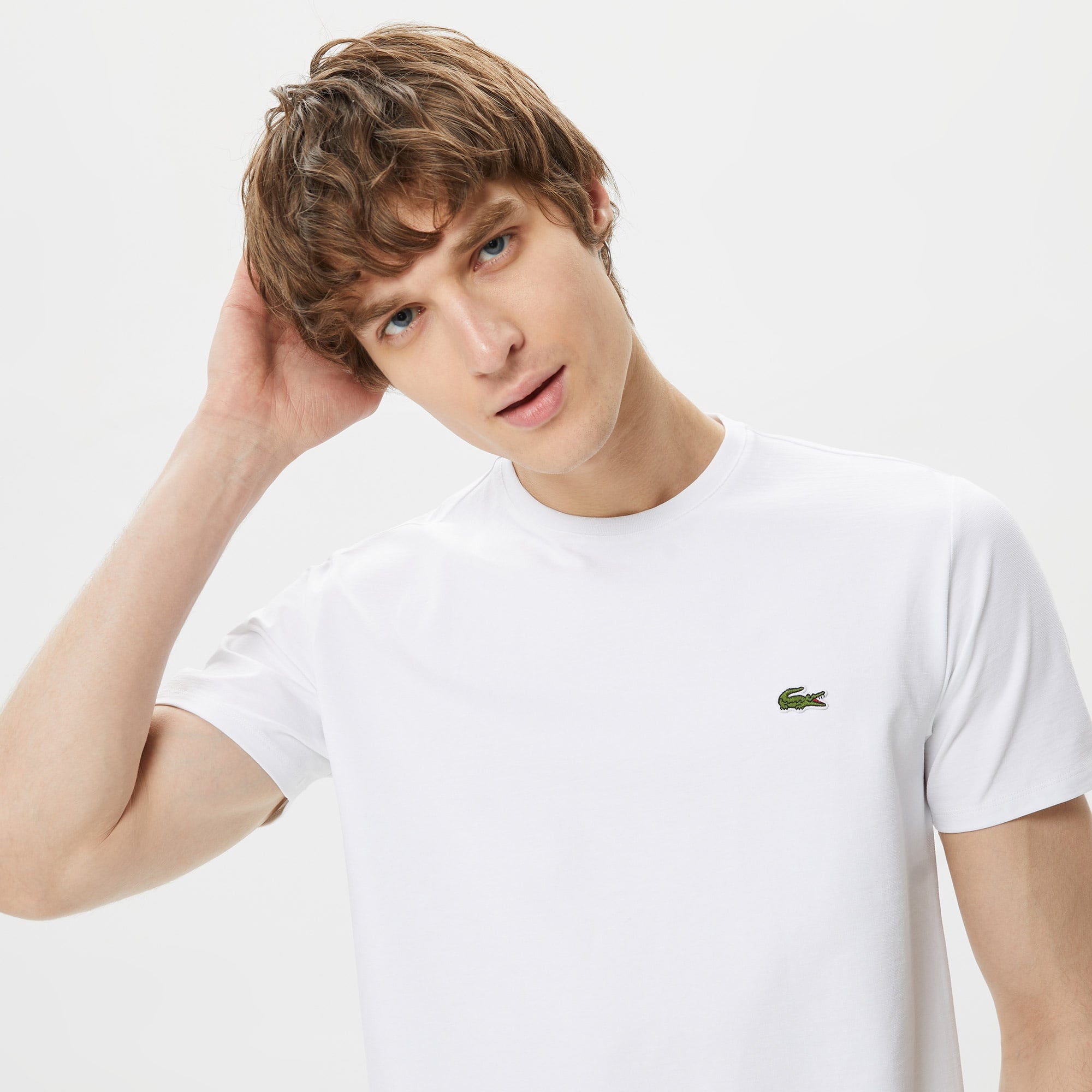 Lacoste Erkek Regular Fit Bisiklet Yaka Beyaz T-Shirt