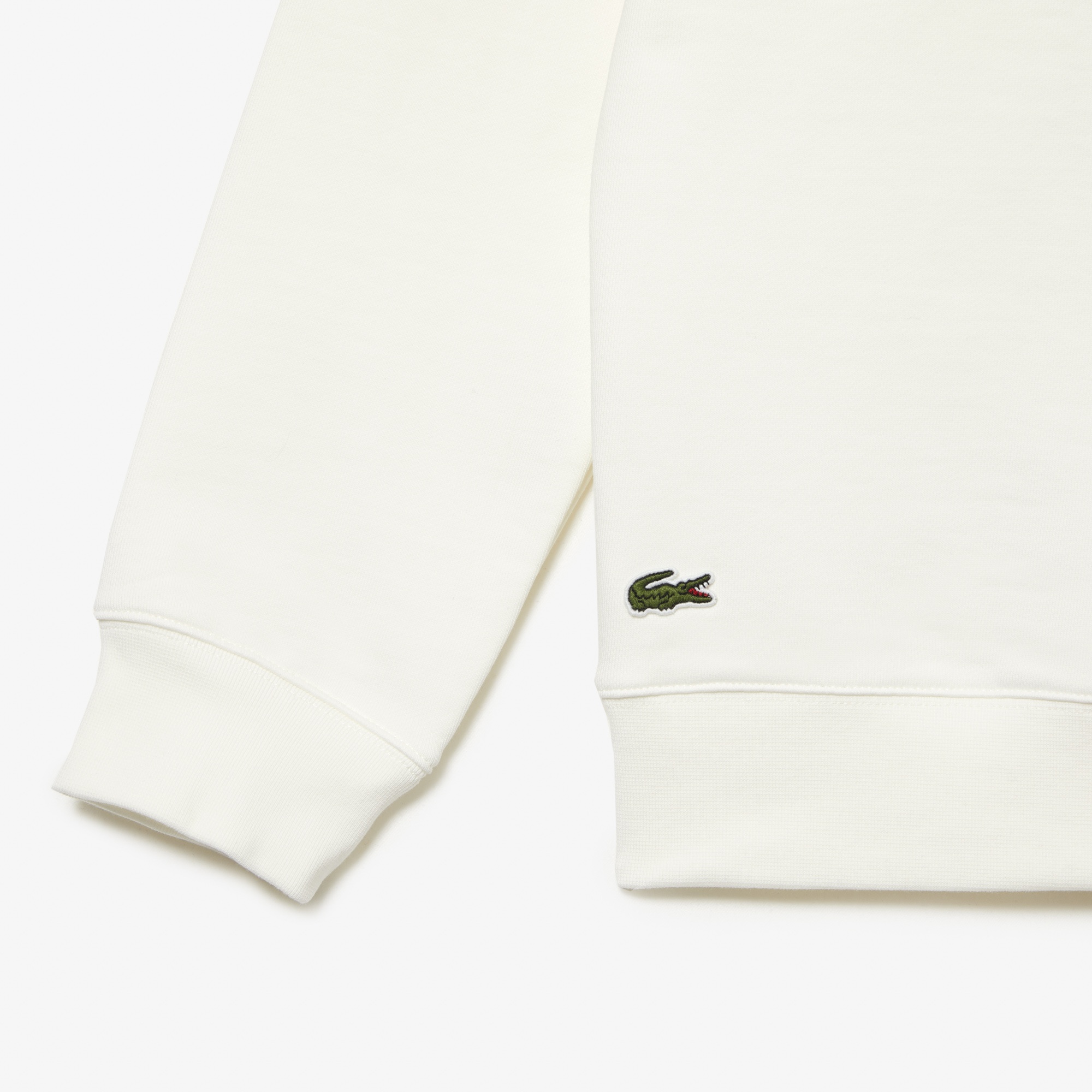 Lacoste Roland Garros Unisex Relaxed Fit Kapüşonlu Baskılı Beyaz Sweatshirt