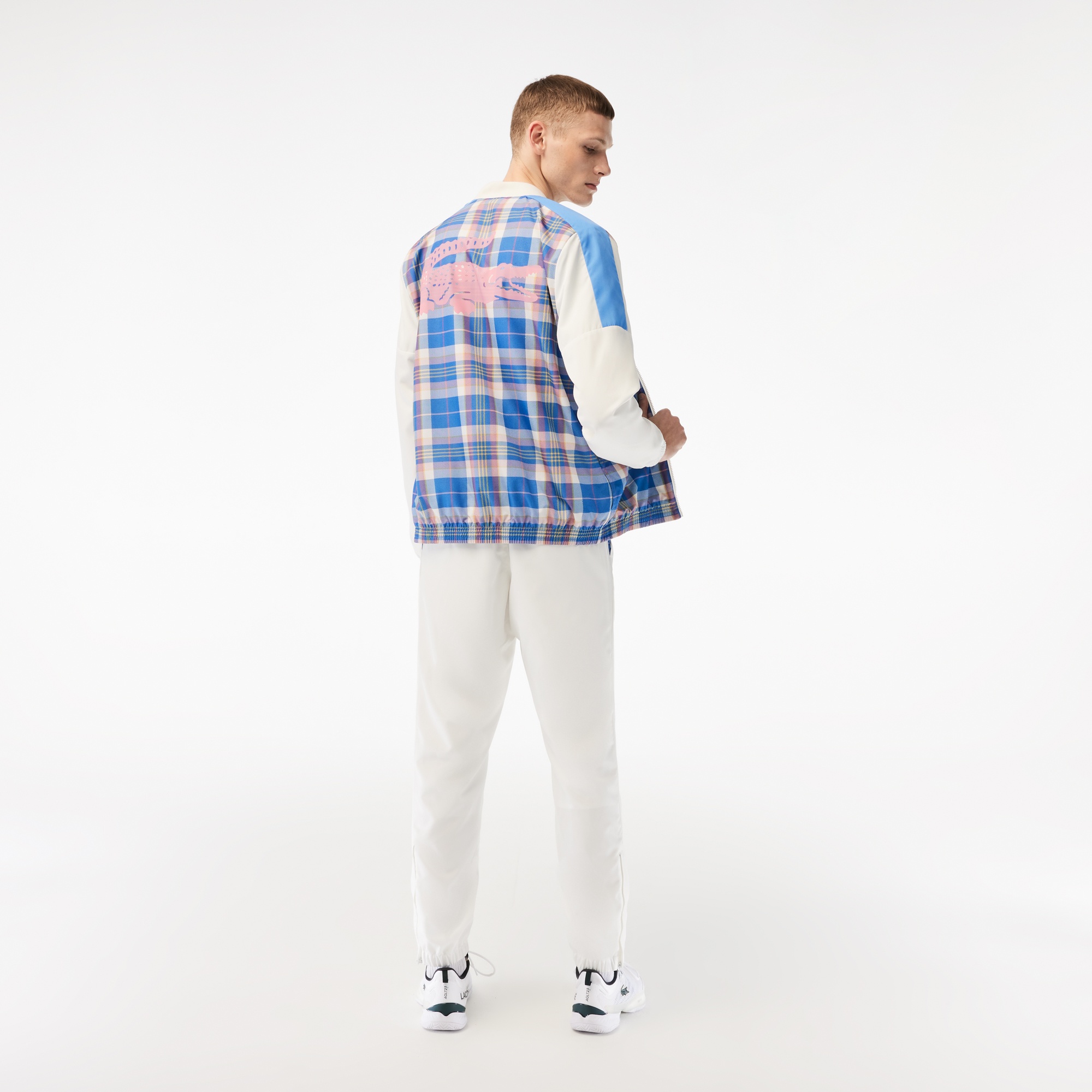 Lacoste SPORT Erkek Regular Fit Hakim Yaka Baskılı Beyaz Eşofman Takımı