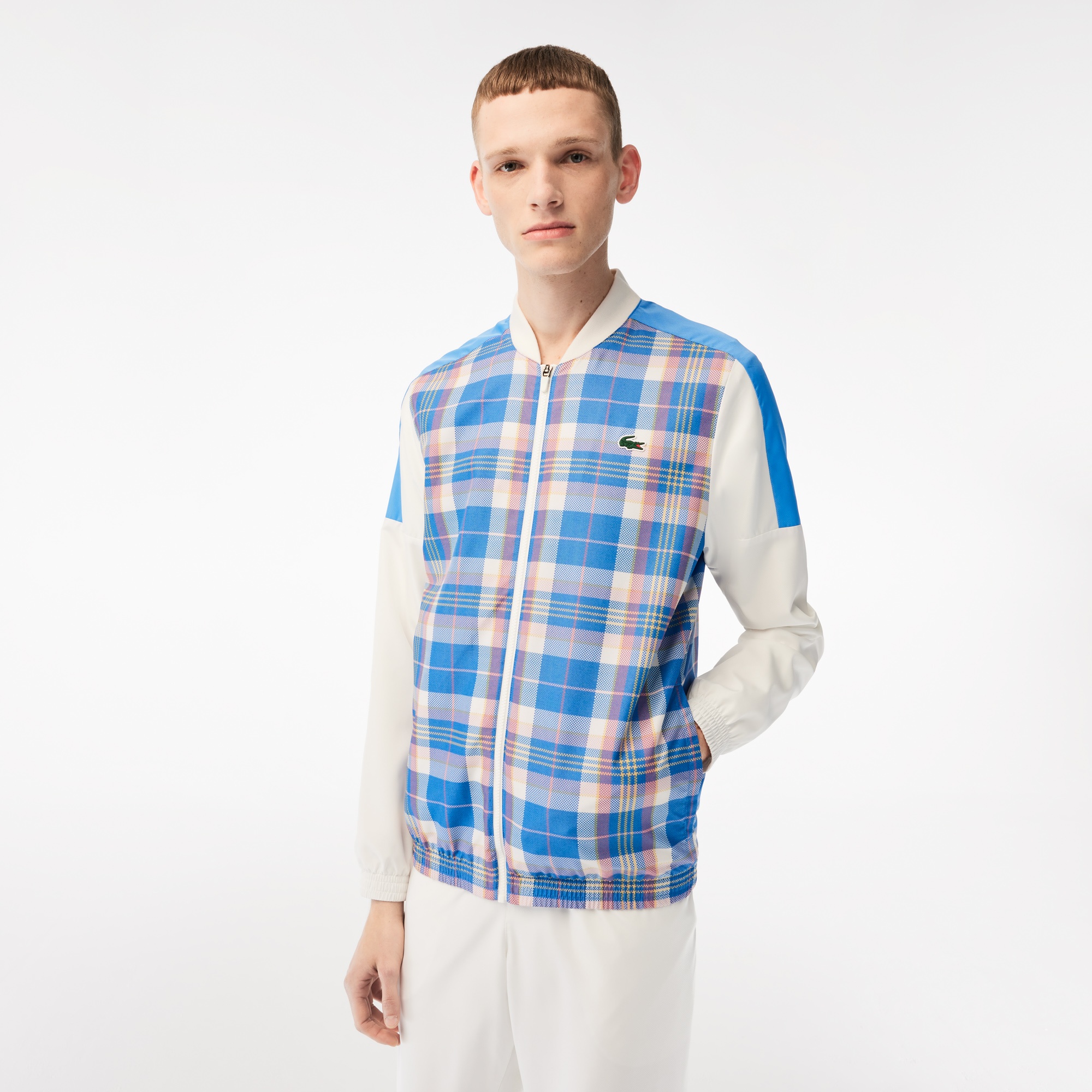 Lacoste SPORT Erkek Regular Fit Hakim Yaka Baskılı Beyaz Eşofman Takımı