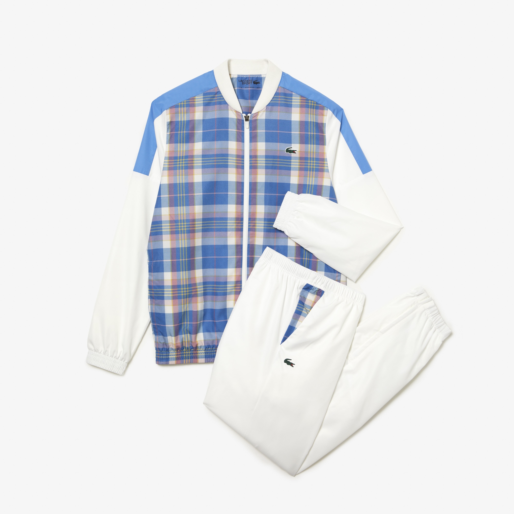 Lacoste SPORT Erkek Regular Fit Hakim Yaka Baskılı Beyaz Eşofman Takımı