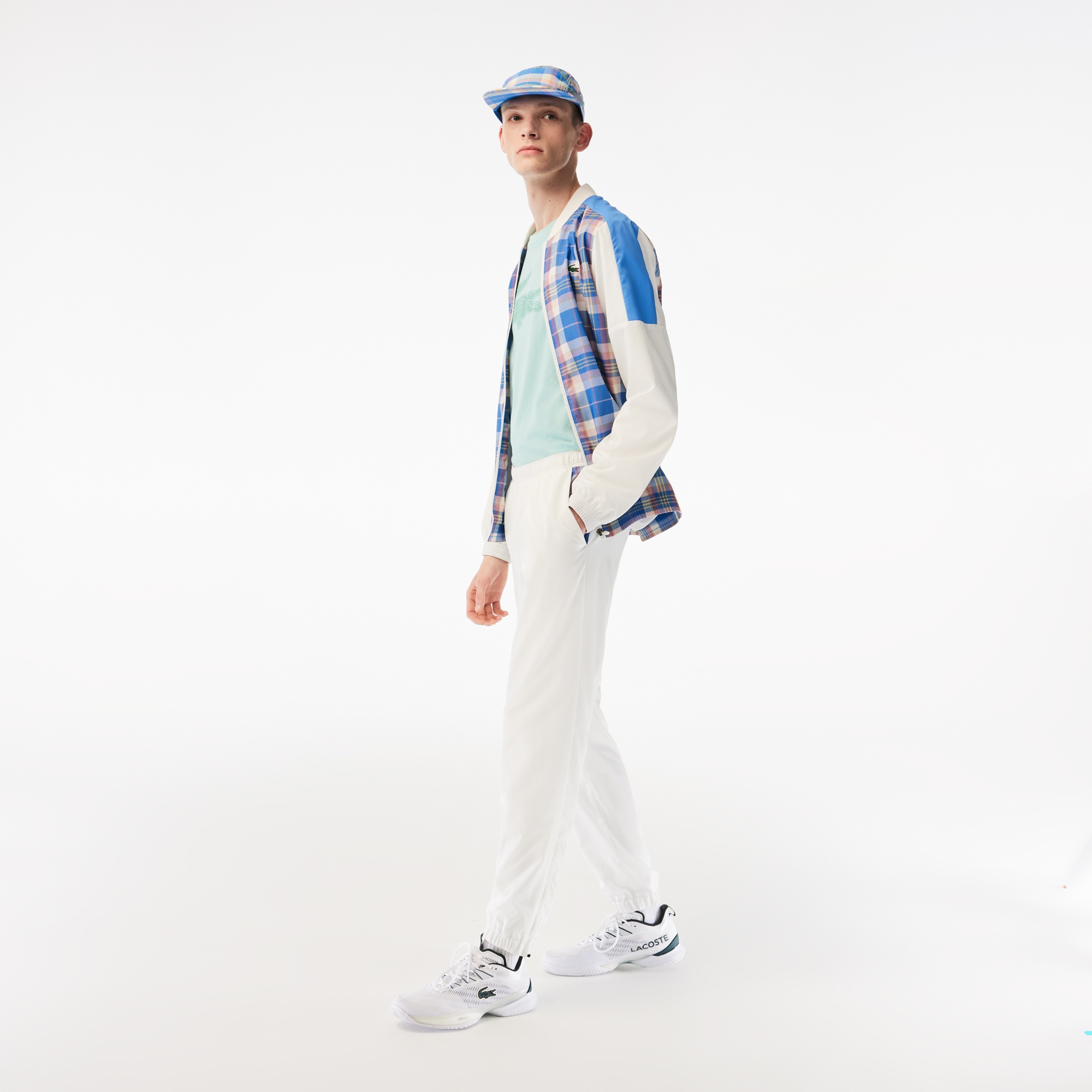 Lacoste SPORT Erkek Regular Fit Hakim Yaka Baskılı Beyaz Eşofman Takımı