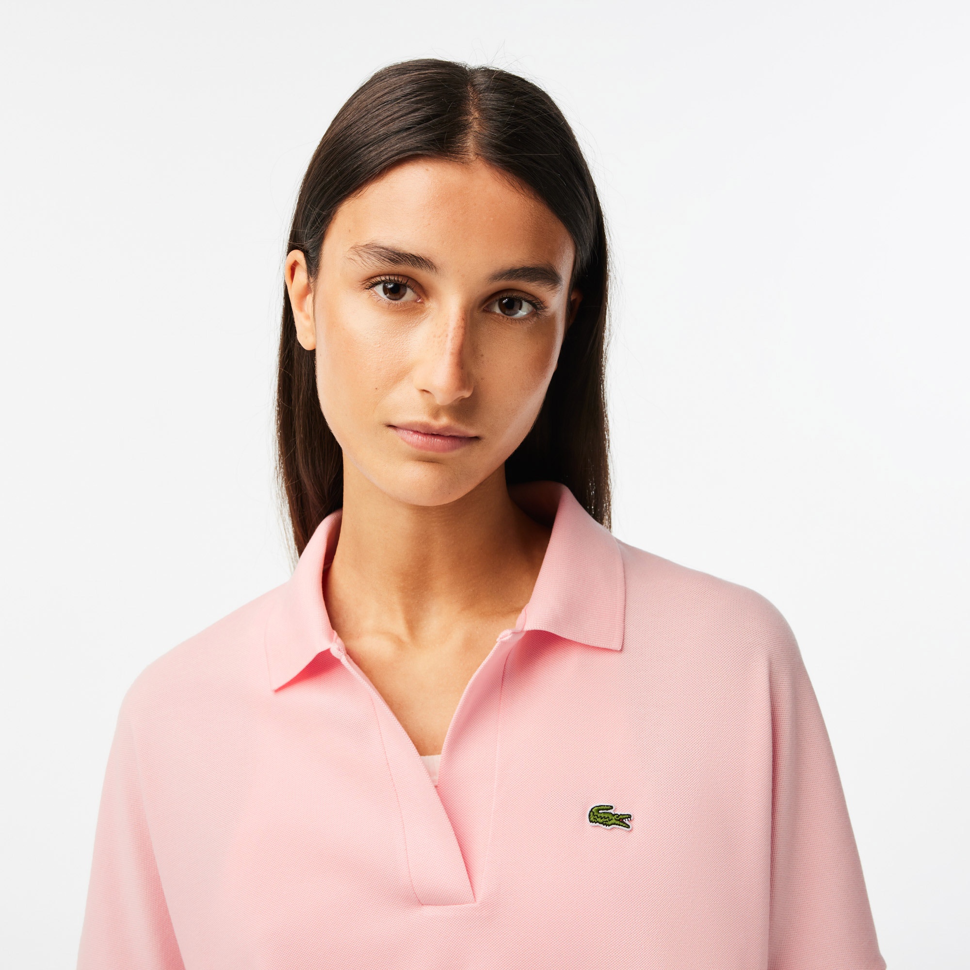 Lacoste Kadın Loose Fit Pembe Polo