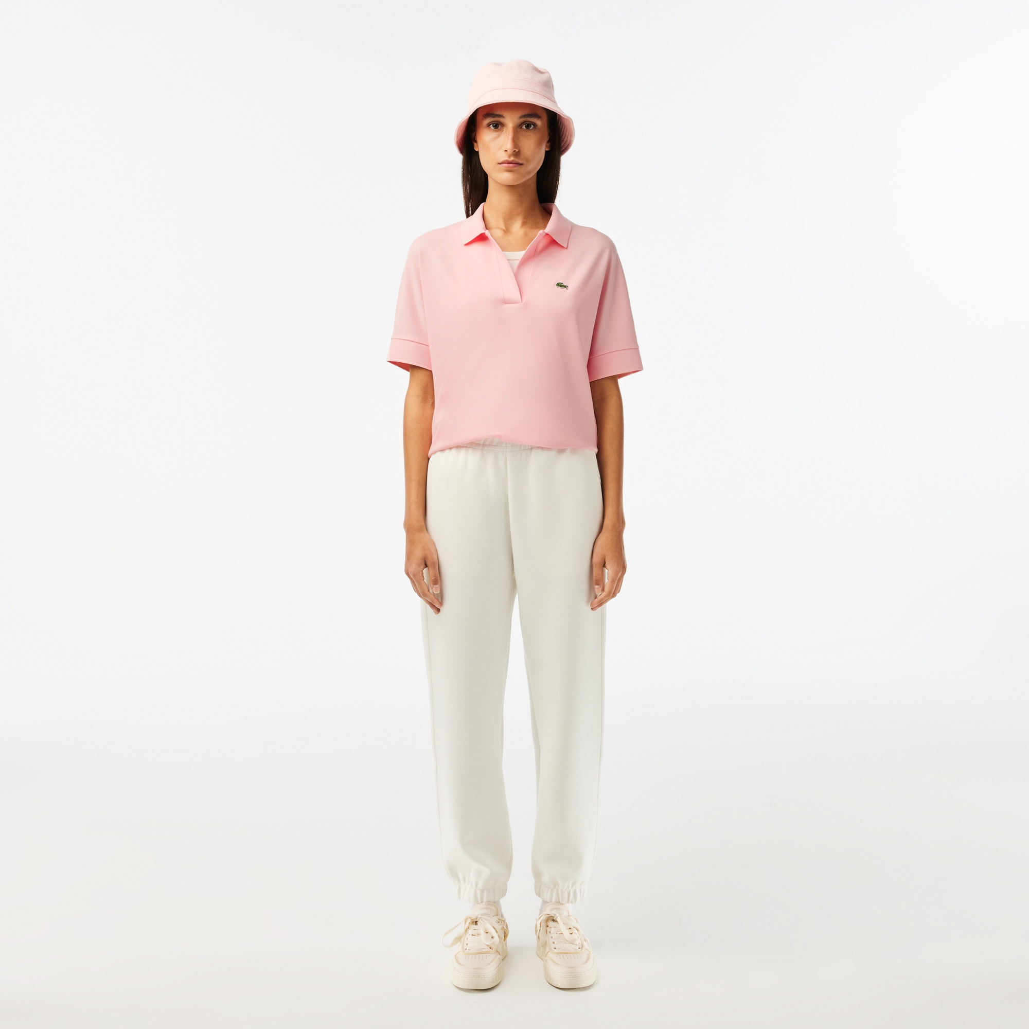 Lacoste Kadın Loose Fit Pembe Polo
