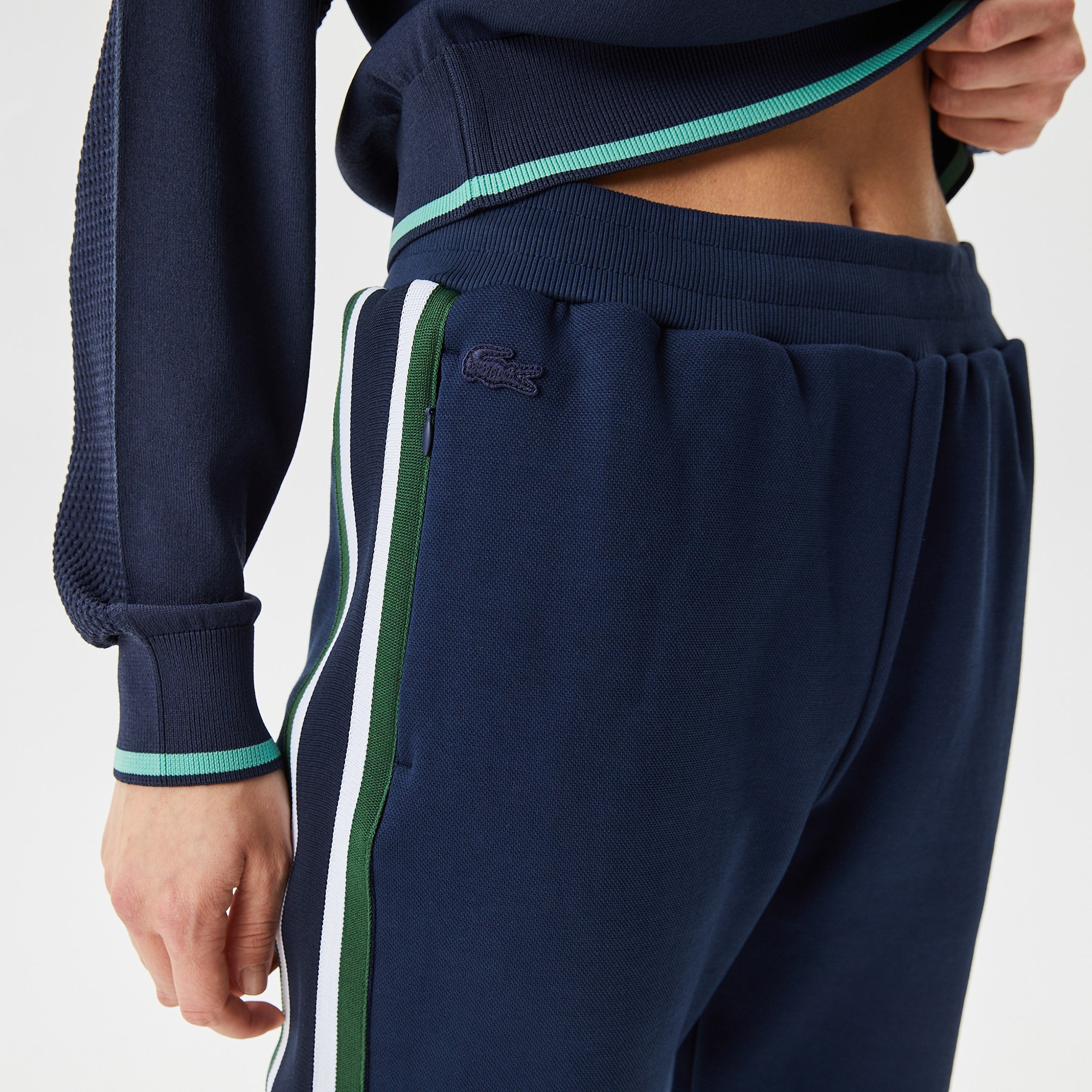 Lacoste Kadın Slim Fit Renk Bloklu Lacivert Eşofman Altı