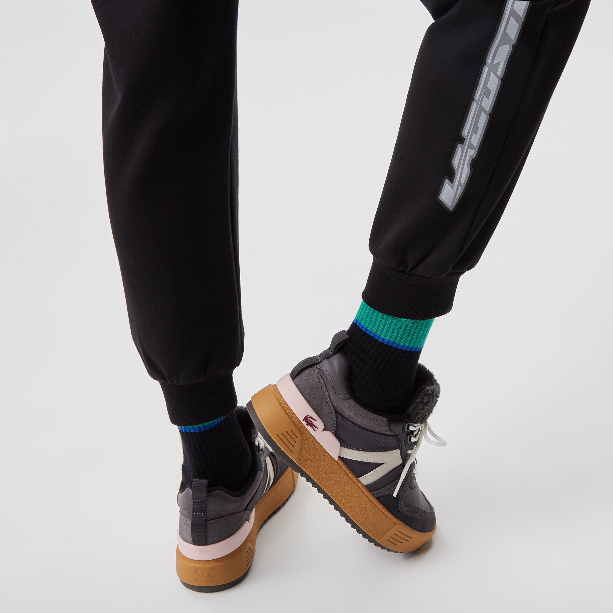 Lacoste Kadın Slim Fit Baskılı Siyah Eşofman Altı