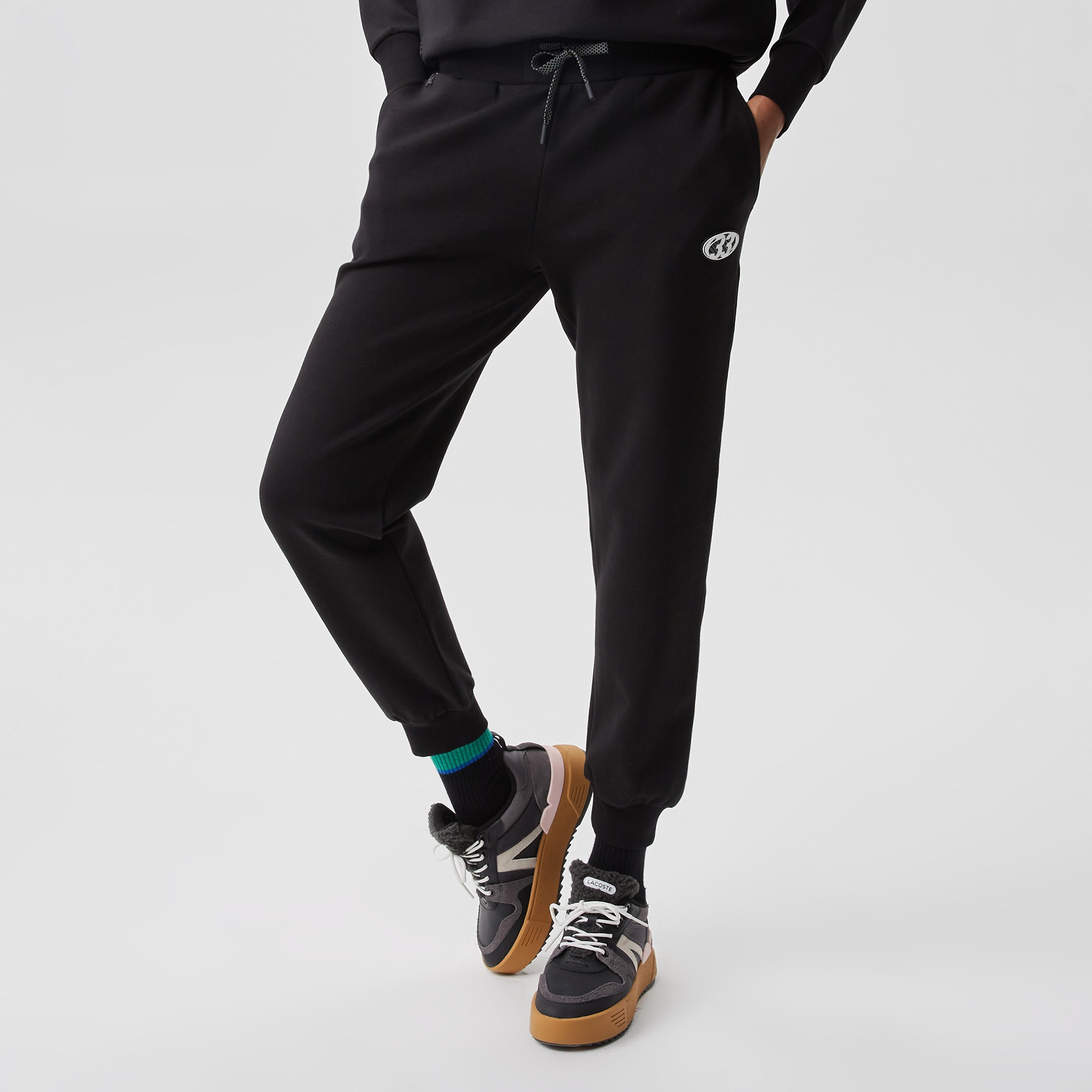 Lacoste Kadın Slim Fit Baskılı Siyah Eşofman Altı