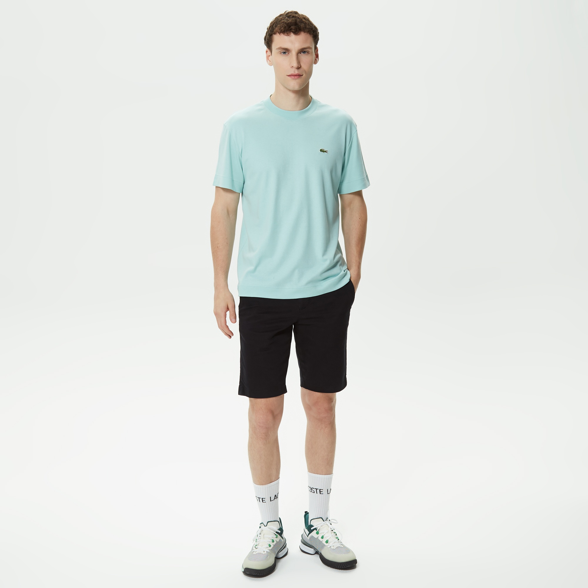 Lacoste Unisex Relaxed Fit Bisiklet Yaka Organik Pamuk Açık Yeşil T-Shirt