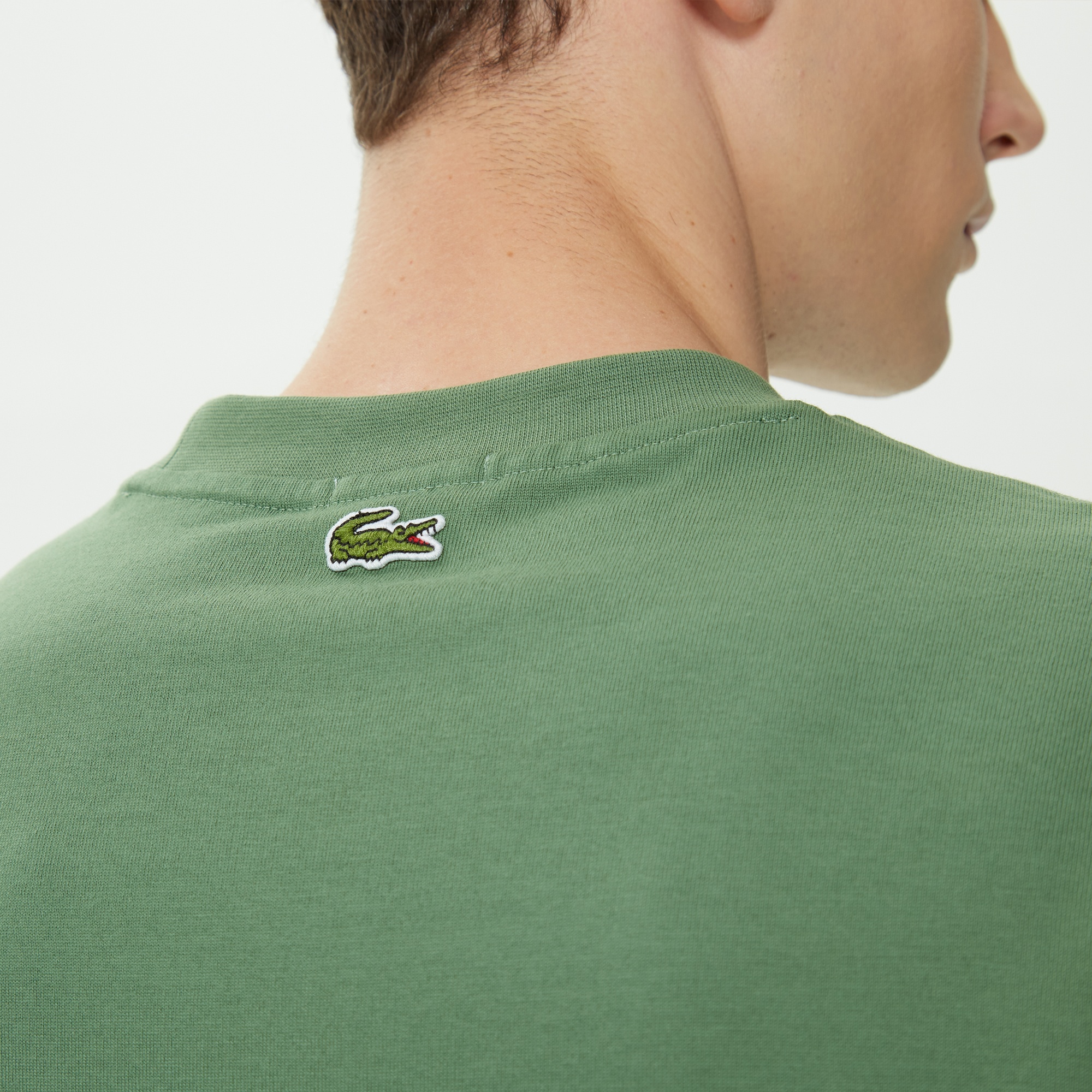 Lacoste Unisex Loose Fit Bisiklet Yaka Organik Pamuk Yeşil T-Shirt