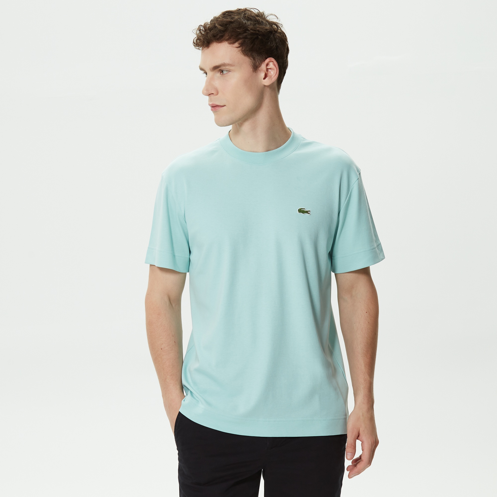 Lacoste Unisex Relaxed Fit Bisiklet Yaka Organik Pamuk Açık Yeşil T-Shirt