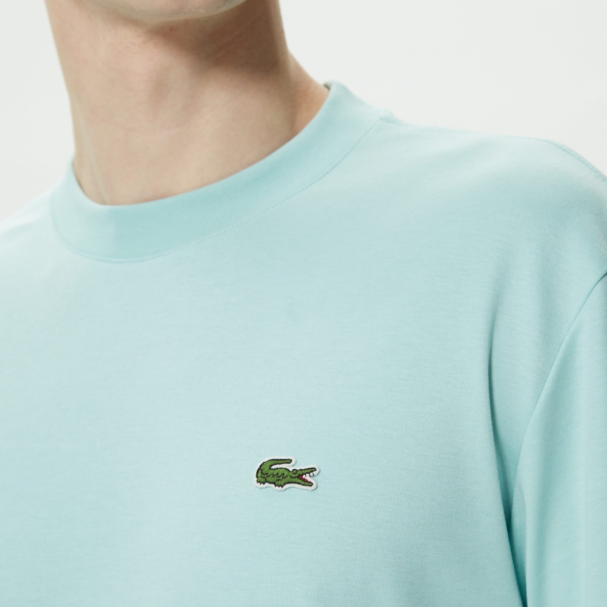 Lacoste Unisex Relaxed Fit Bisiklet Yaka Organik Pamuk Açık Yeşil T-Shirt